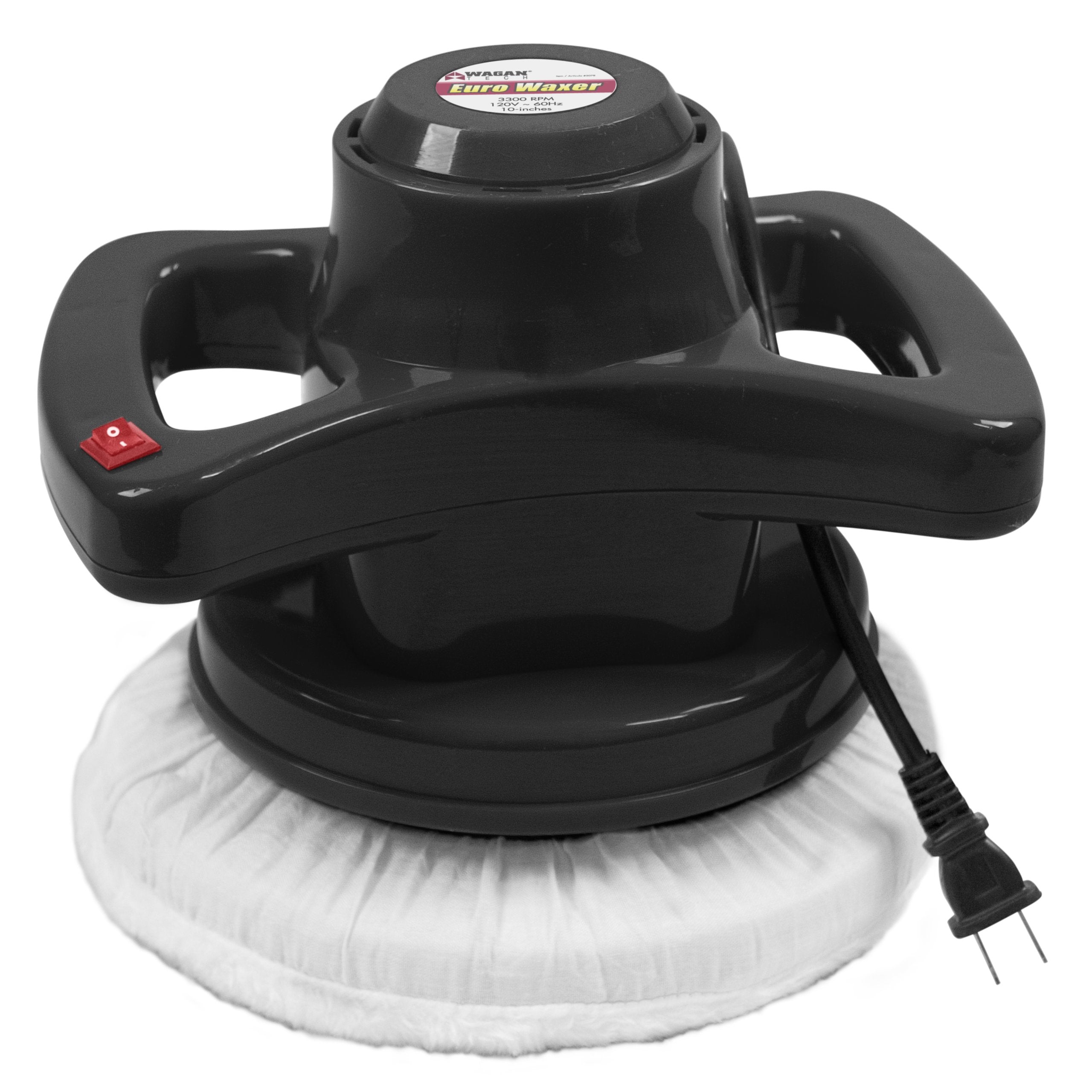 Wagan EL2078 10-Inch Euro Waxer Orbital Buffer 3500rpm 10 ElectricCar Buffer Polisher Waxer Machine Ergonomic handle design Wool