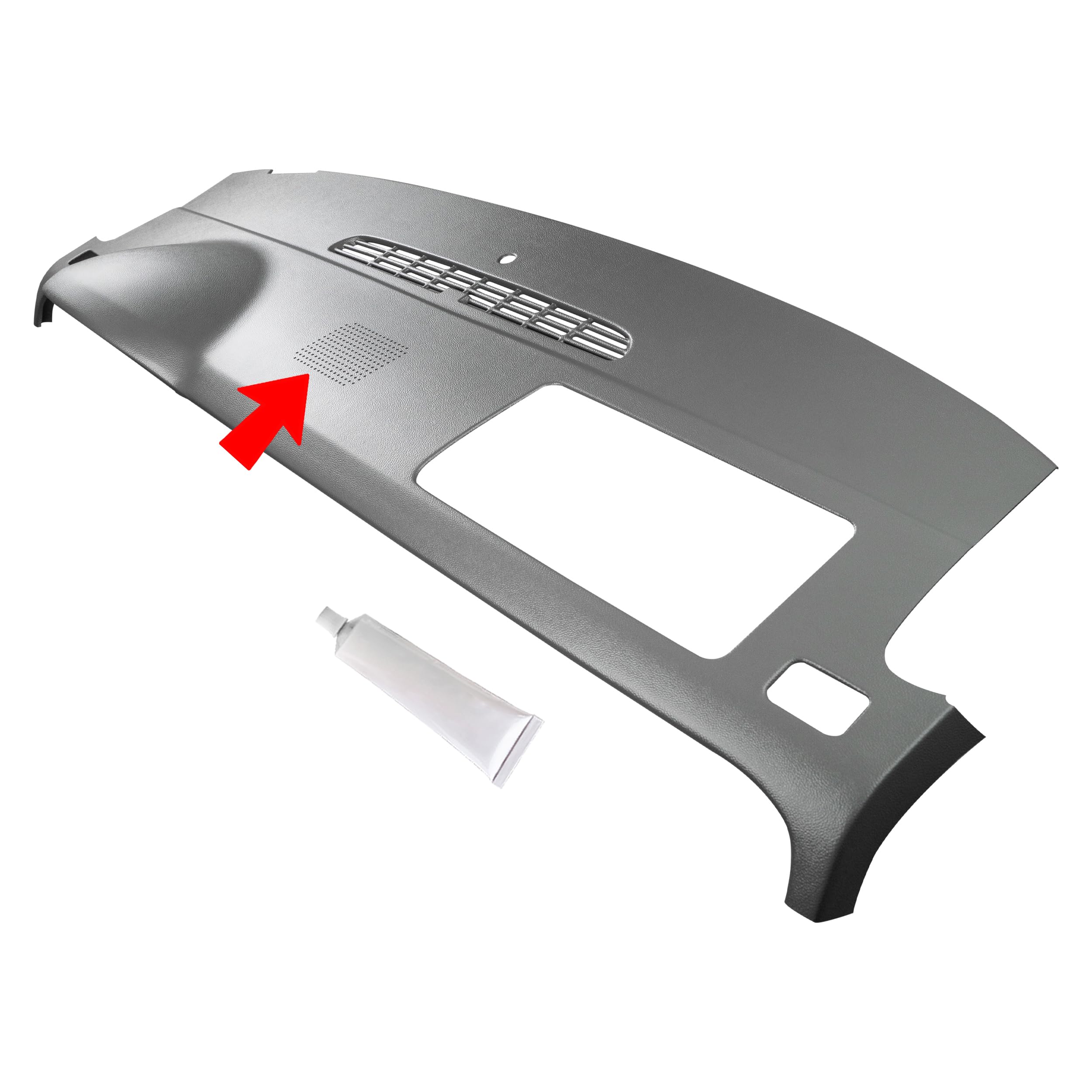 DashSkin Dash Cover Cap Compatible with 2007-2014 Tahoe Suburban Yukon Avalanche w Dash Speaker in Dark Titanium (Single Glovebo