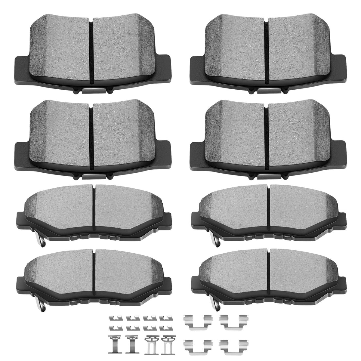 SCITOO D958-7795 D537-7418 Ceramic Formula Brake Pads Sets (8PCS) Front & Rear w/Hardware Fit For Acura ILX 2013-2015,For Honda 