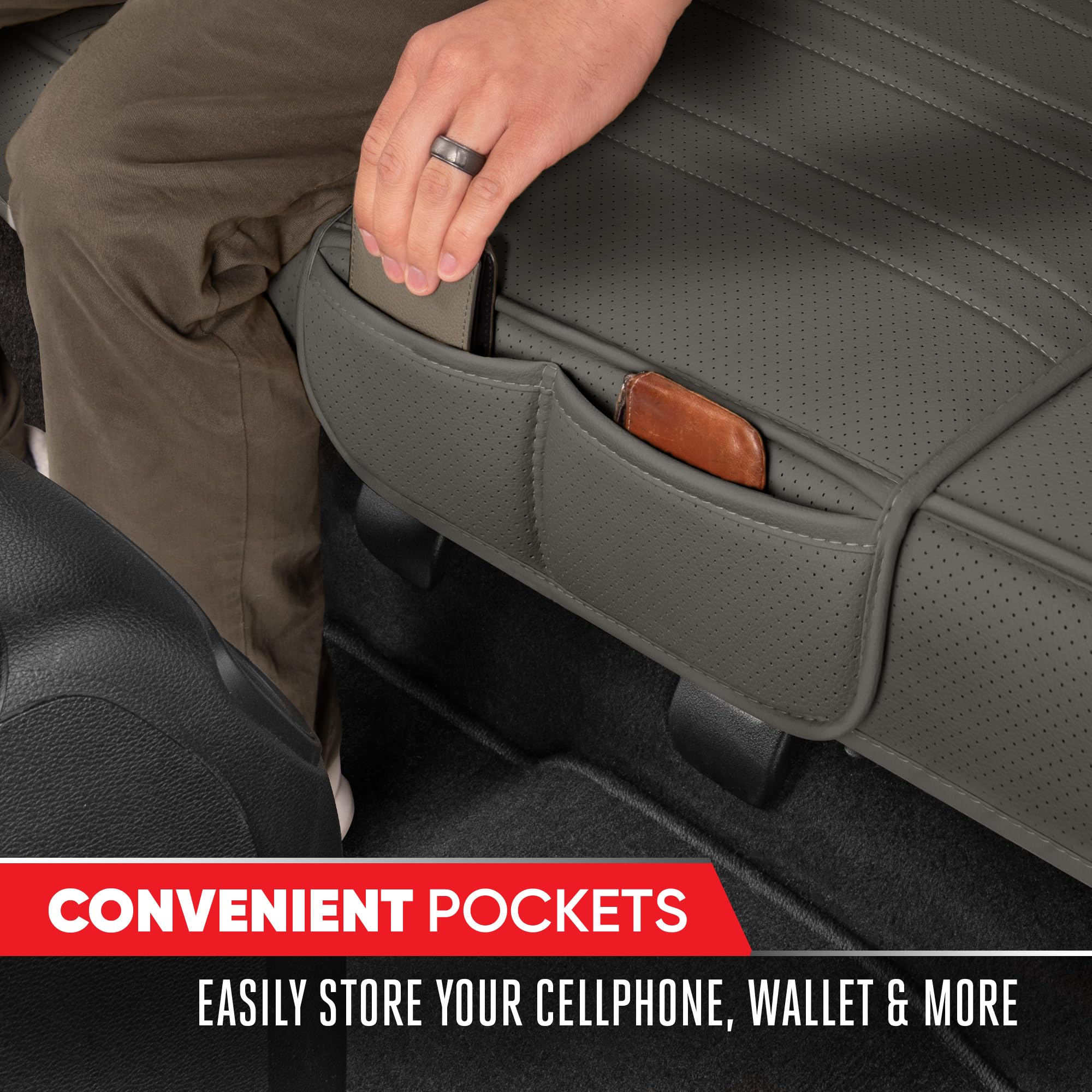 Motor Trend Rear Seat Protector For Cars, Suvs & Trucks - Nappa Leather Bench Cover Protector - Car Seat Cover For Kids, Pets &