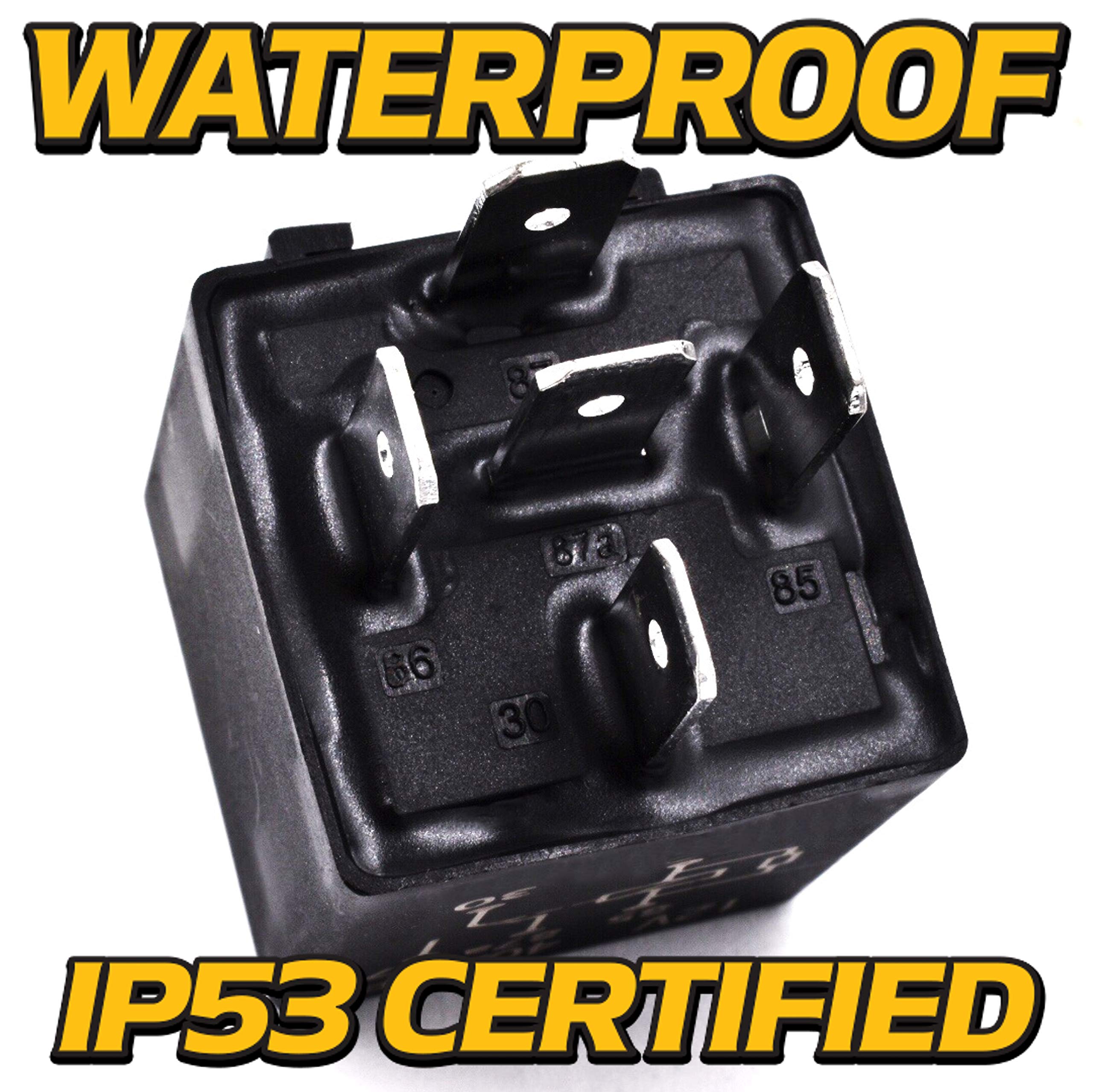 Hd Switch 12V 40A Or 24V 20A Waterproof Relay Replaces Hella Spdt Suppression Resistor 4Rd 007 794-02, 4Rd00779402 007903001 007794311 W/Led Indicator Light & Dielectric Grease