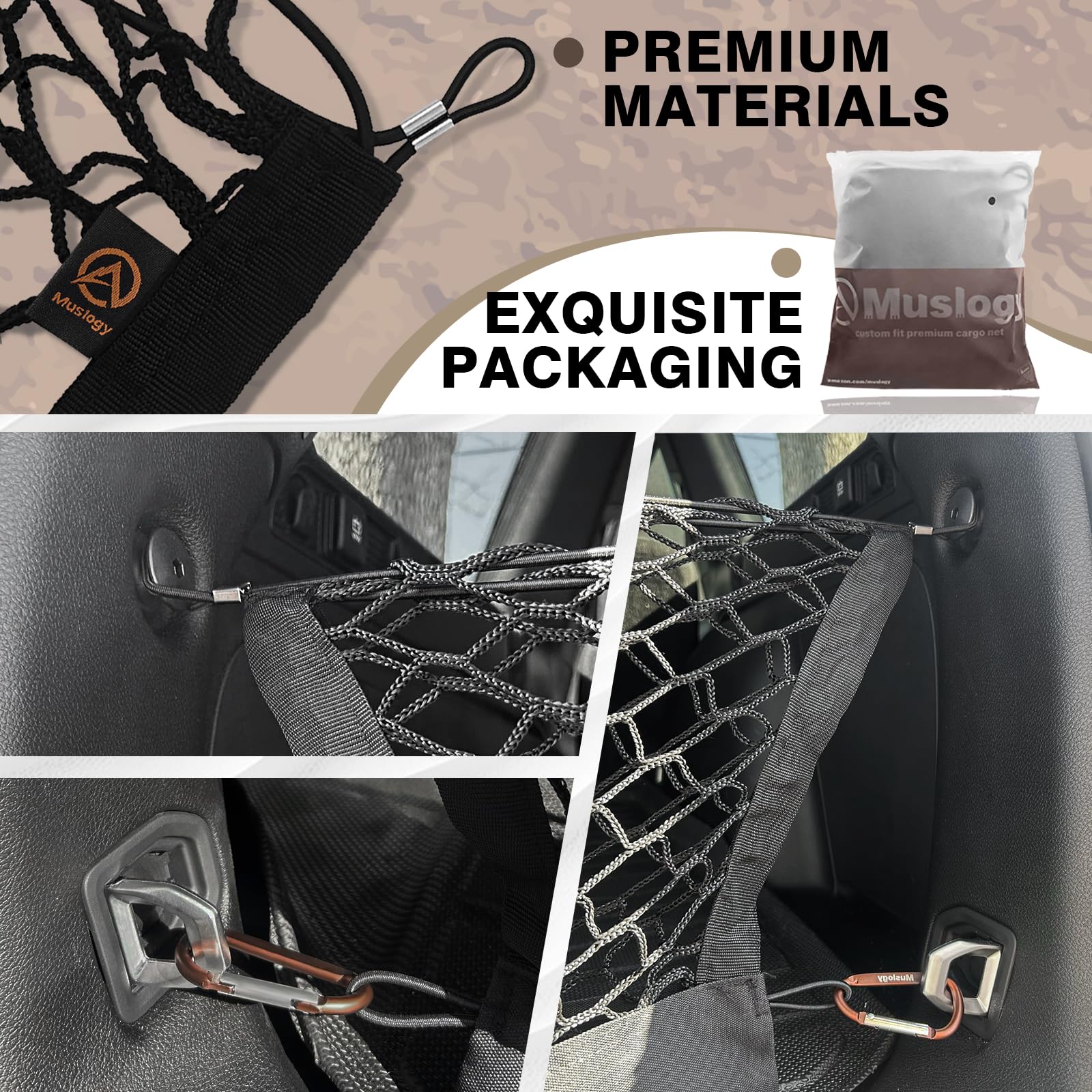 Muslogy Envelope Style Trunk Cargo Net Compatible With 2022-2024 2025 Jeep Grand Cherokee Accessories Custom Fit Trunk Organizer