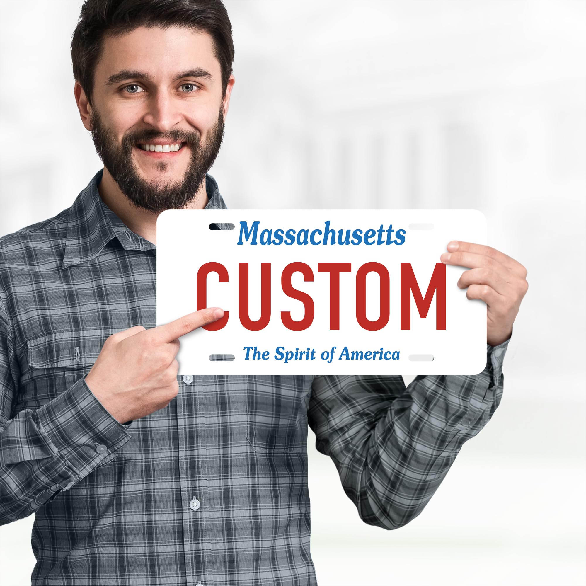 Custom Massachusetts License Plate, Personalized License Plates For Car, 6X12 Inch, Rust-Free Fade Resistant Aluminum, Usa Made