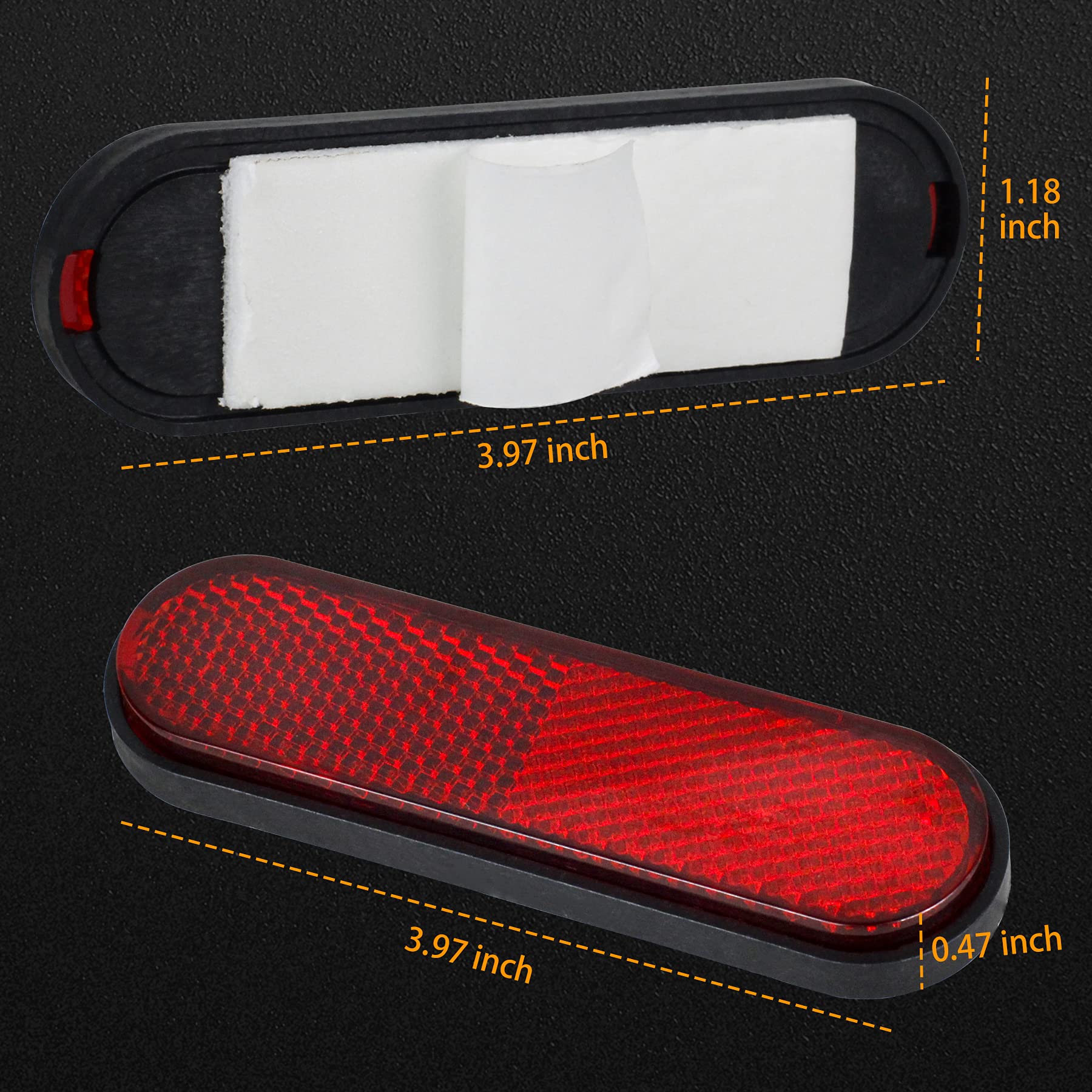 NTHREEAUTO Red Reflectors Motorcycle Safety Reflector Reflective Sticker Universal Compatible with Bicycle, Bike, Trailer, Cars,