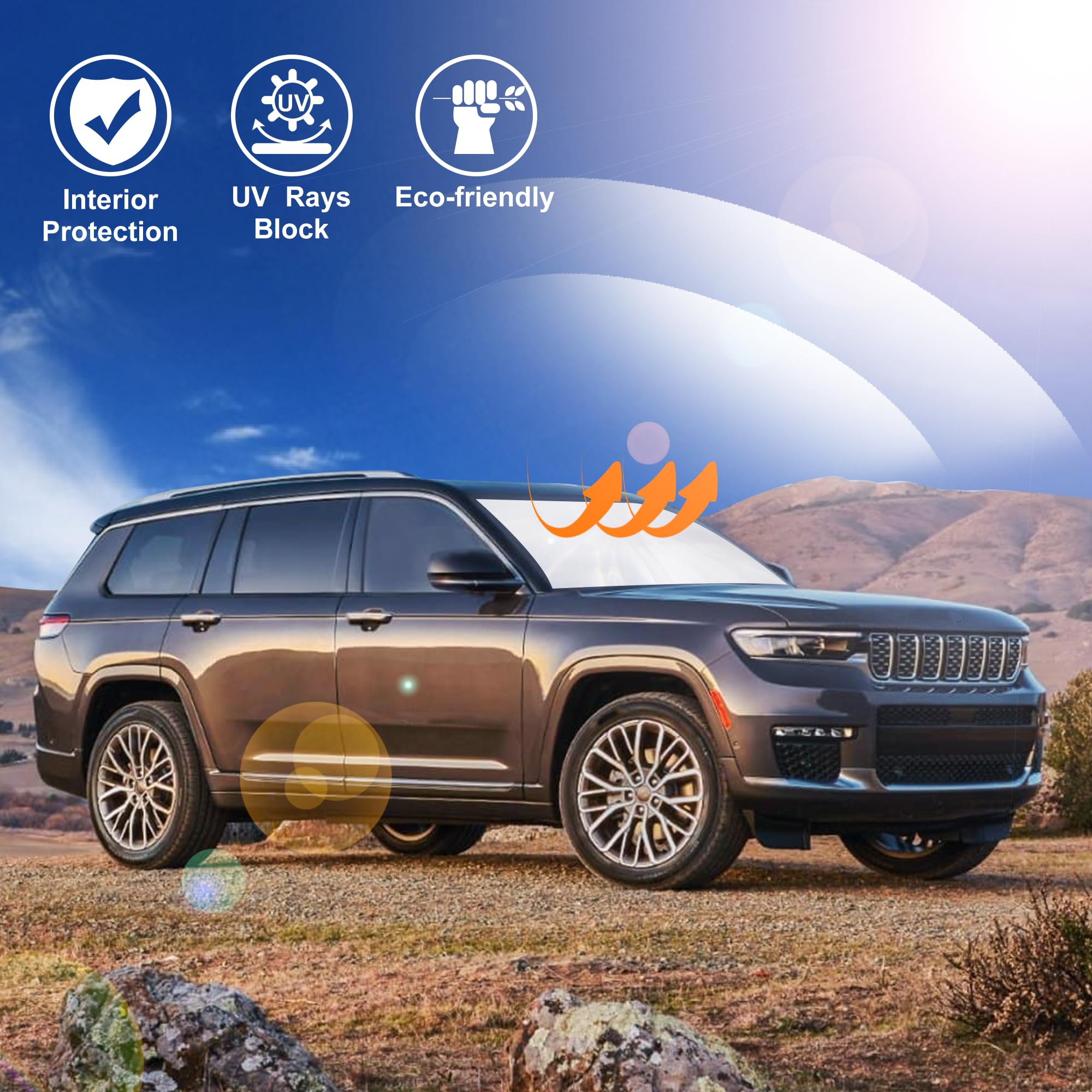 Windshield Sun Shade Custom Fit 2021-2024 2025 Jeep Grand Cherokee L/Jeep Grand Cherokee Suv Accessories Front Window Sunshade S