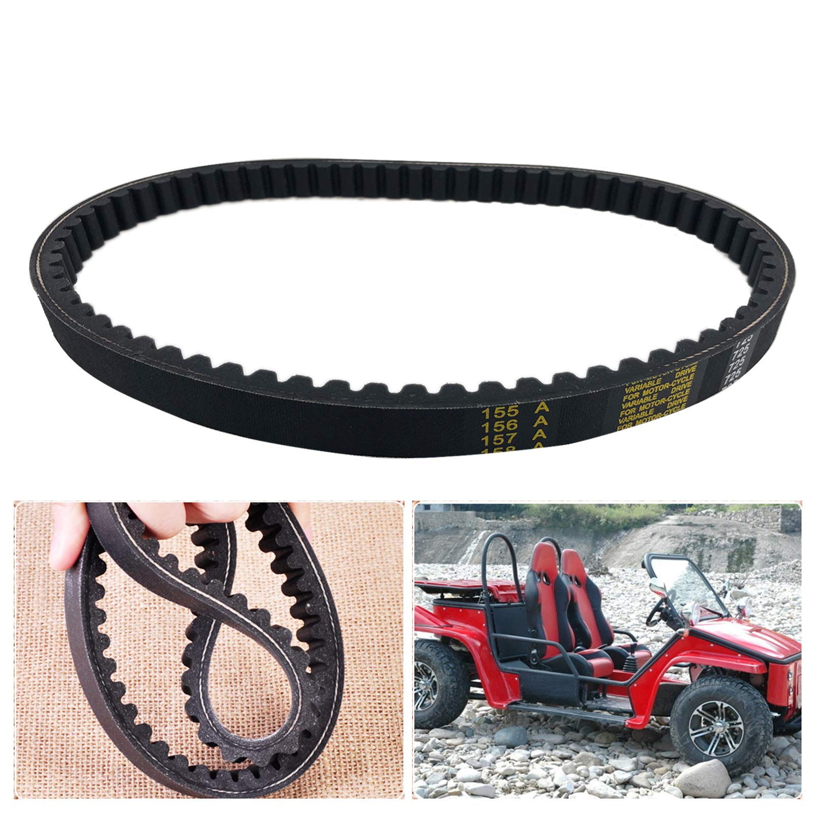 3 Pcs Go Kart Drive Belt 725 for 30 Series Torque Converter Belts