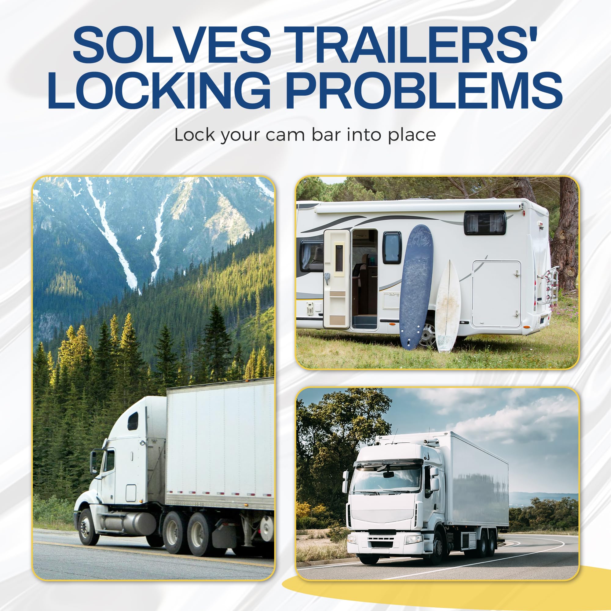 KUAFU 36 Trailer Cam Bar Compatible with Cargo Trailer Swing, Folding Ramp, RV Hauler Fold Down, Cargo Trailer Door Lock Trail