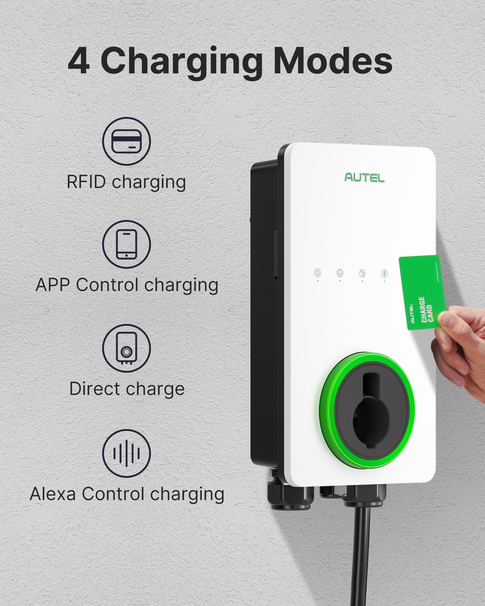 Autel Maxicharger Electric Vehicle (Ev) Charger,240V Indoor/Outdoor Car Charging Station With Level 2, White