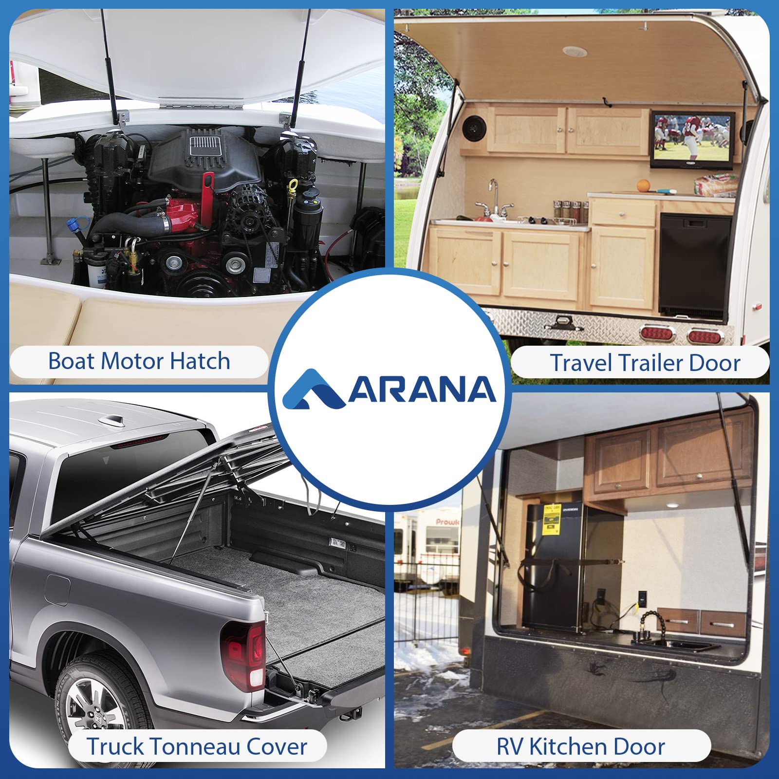 Arana Se280Pss30 28 Inch 30Lb Gas Spring Struts, 28   133N Shocks Lift Support For Truck Tonneau Cover Boat Motor Hatch Travel T