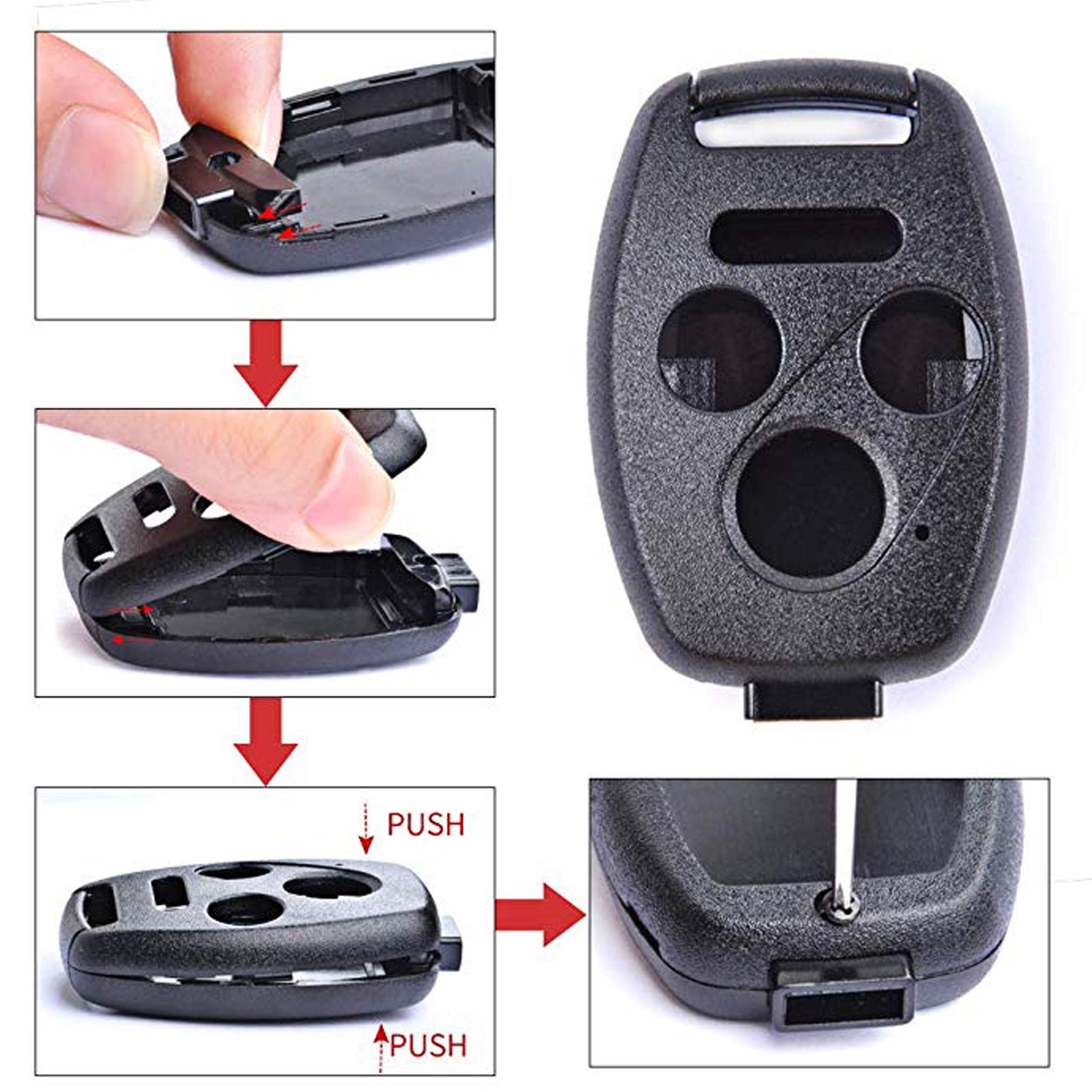 The Best 3+1 Buttons Replacement For Key Fob Shell Keyless Entry Remote Honda Key Fob Case With Screwdriver Fit For Honda 2008-2