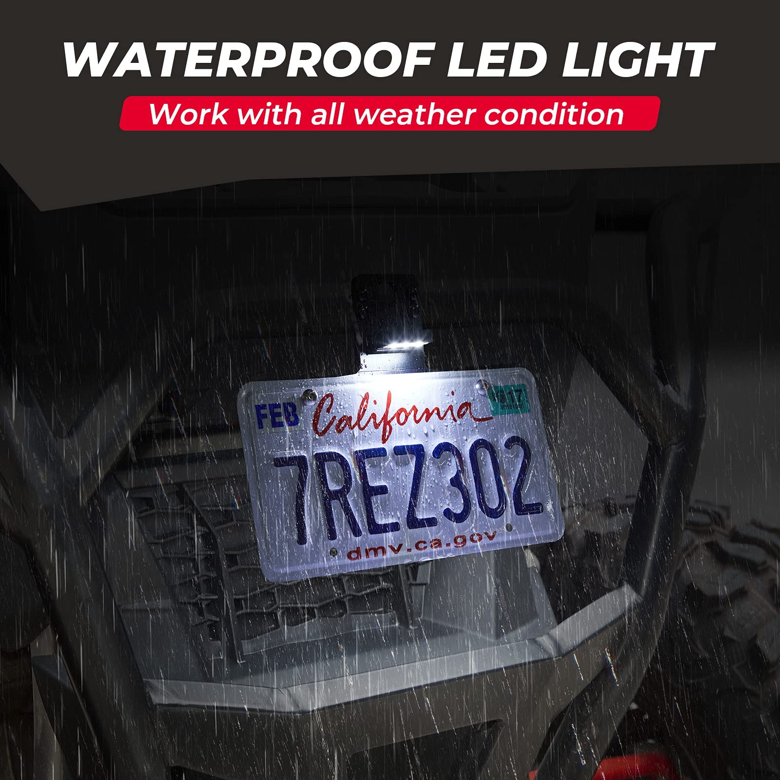 Kemimoto Utv License Plate Holder With Light Aluminum License Plate Frame Mount For Golf Cart Rv Truck Snowmobile Trailer Boat S