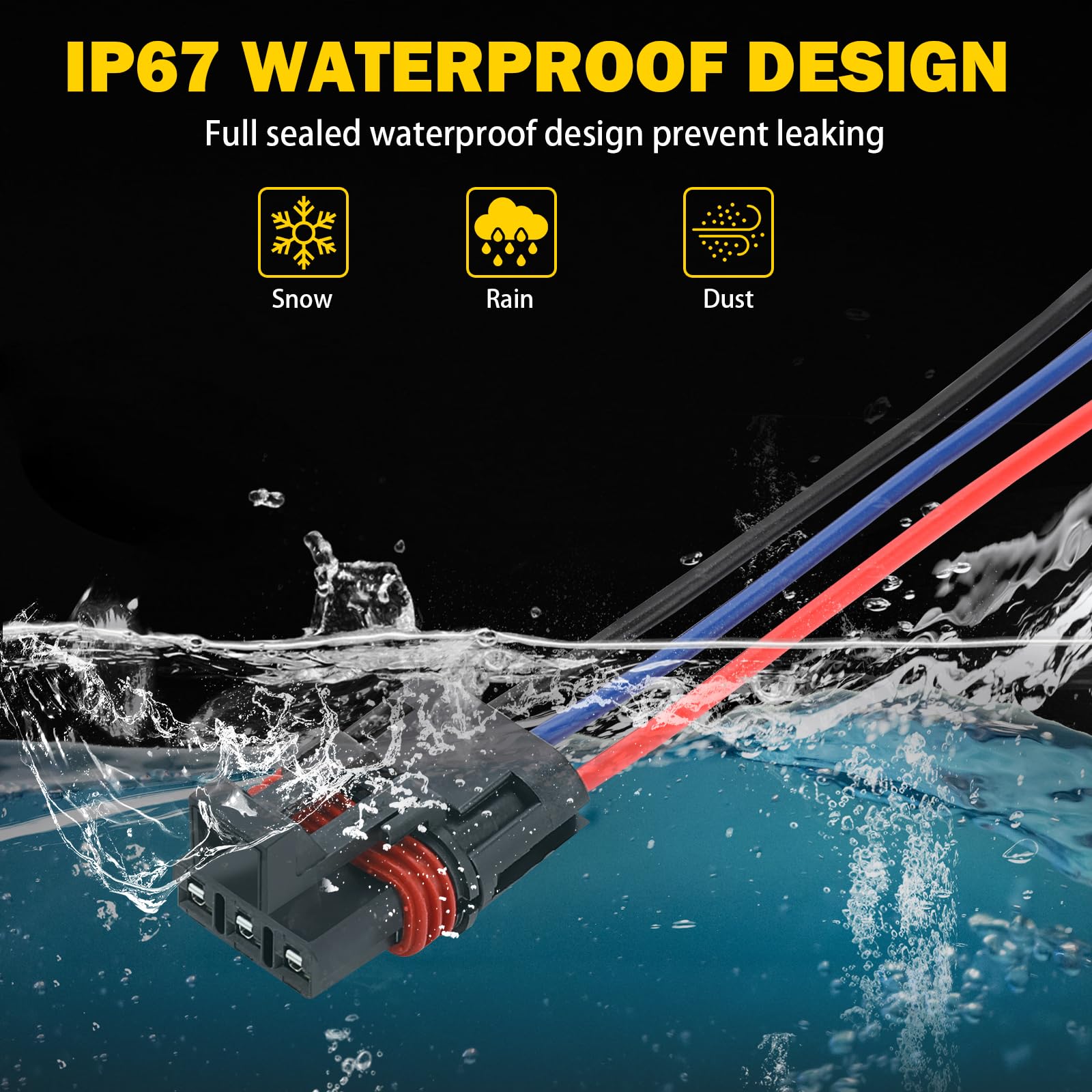 12Awg Pulse Power Plug Connector Pigtail Compatible with Polaris Ranger XP 1000 & RZR RS1 Pro & General 2018 2019 2020 2021 - Pu