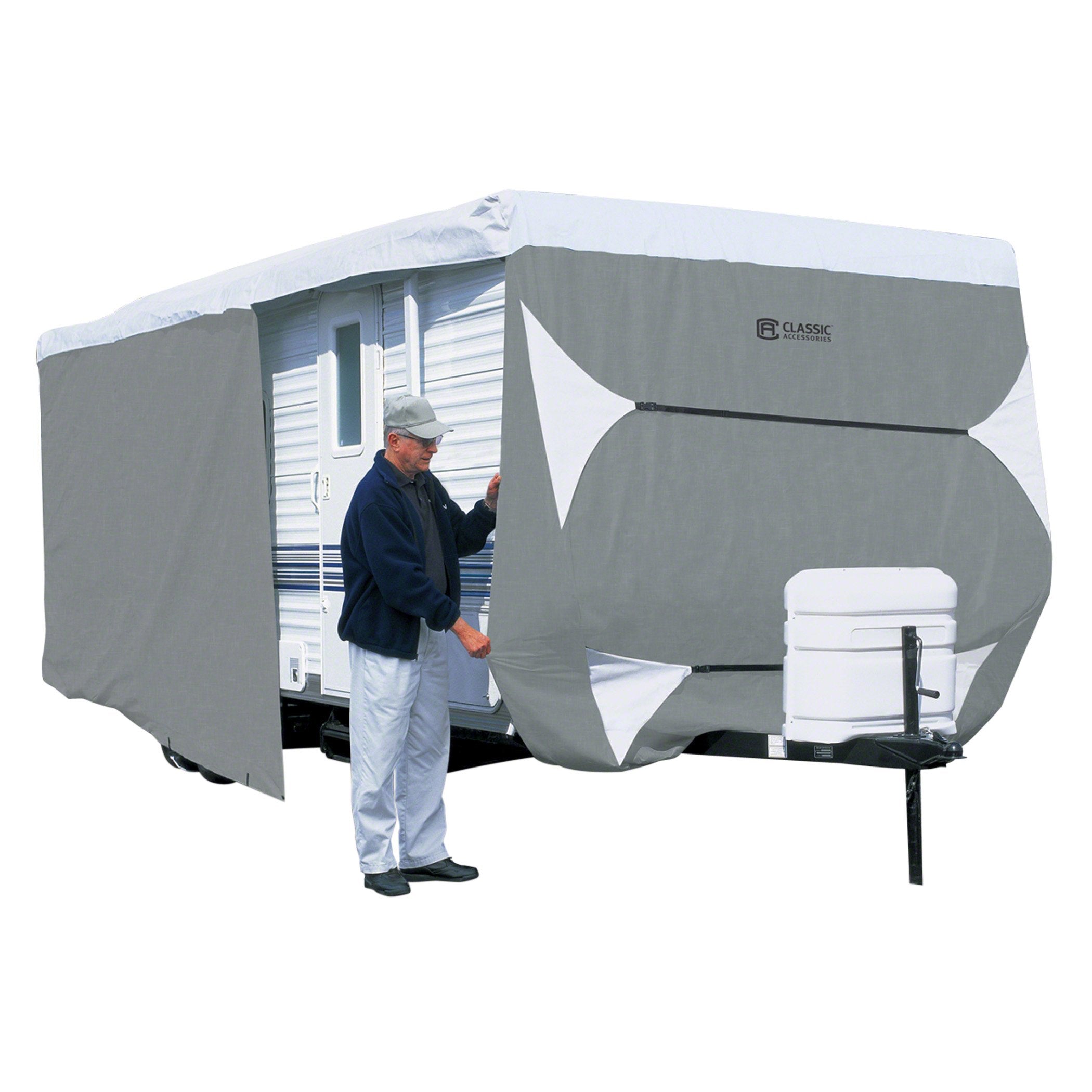 Classic Accessories Over Drive PolyPRO3 Deluxe Travel Trailer/Toy Hauler Cover, Fits 33'-35' RVs, RV Cover, Camper Cover, Travel