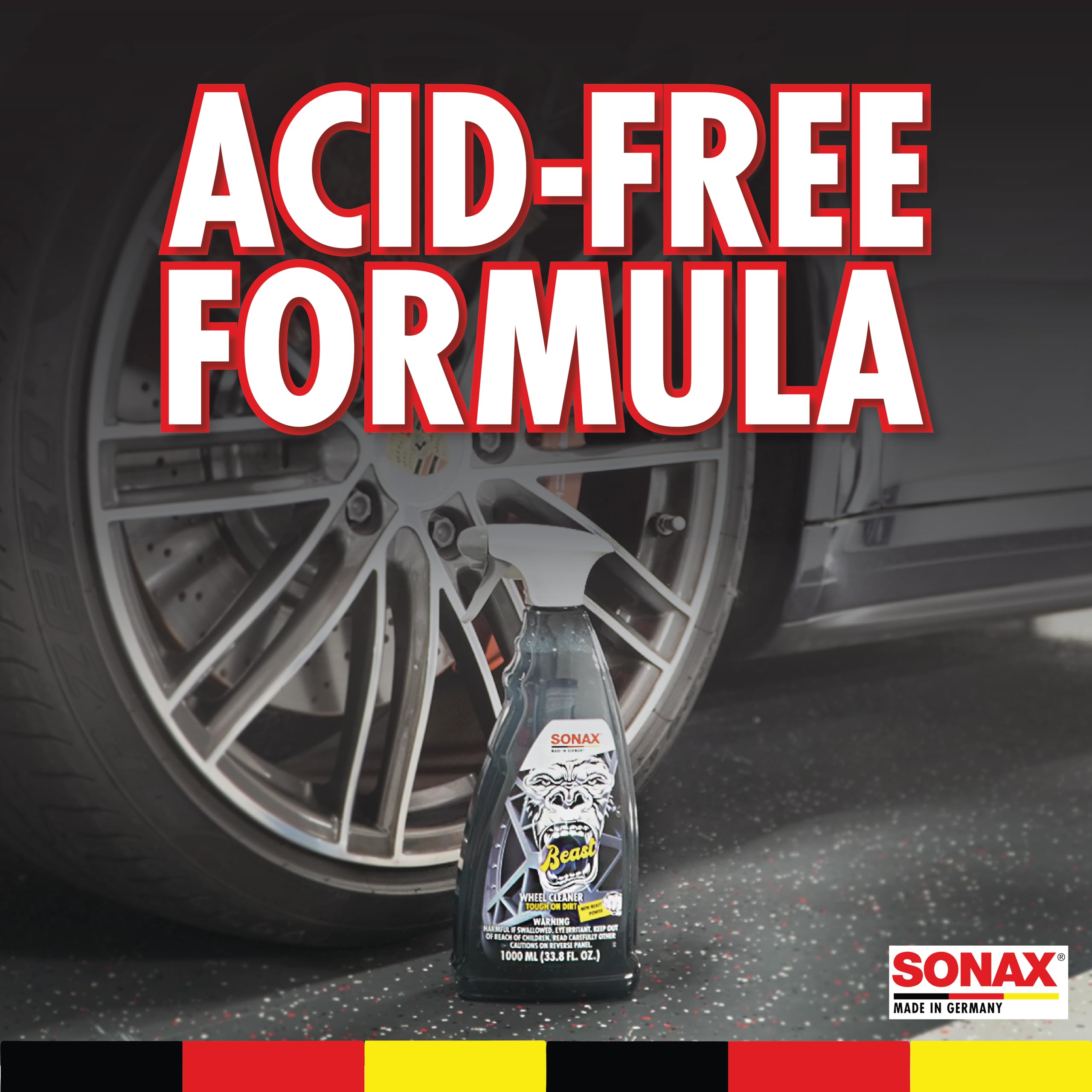 Sonax Beast Wheel Cleaner | Brake Dust Cleaner | Color Changing Rim Cleaner | Strong Wheel Cleaner | Easy Wheel And Rim Cleaner