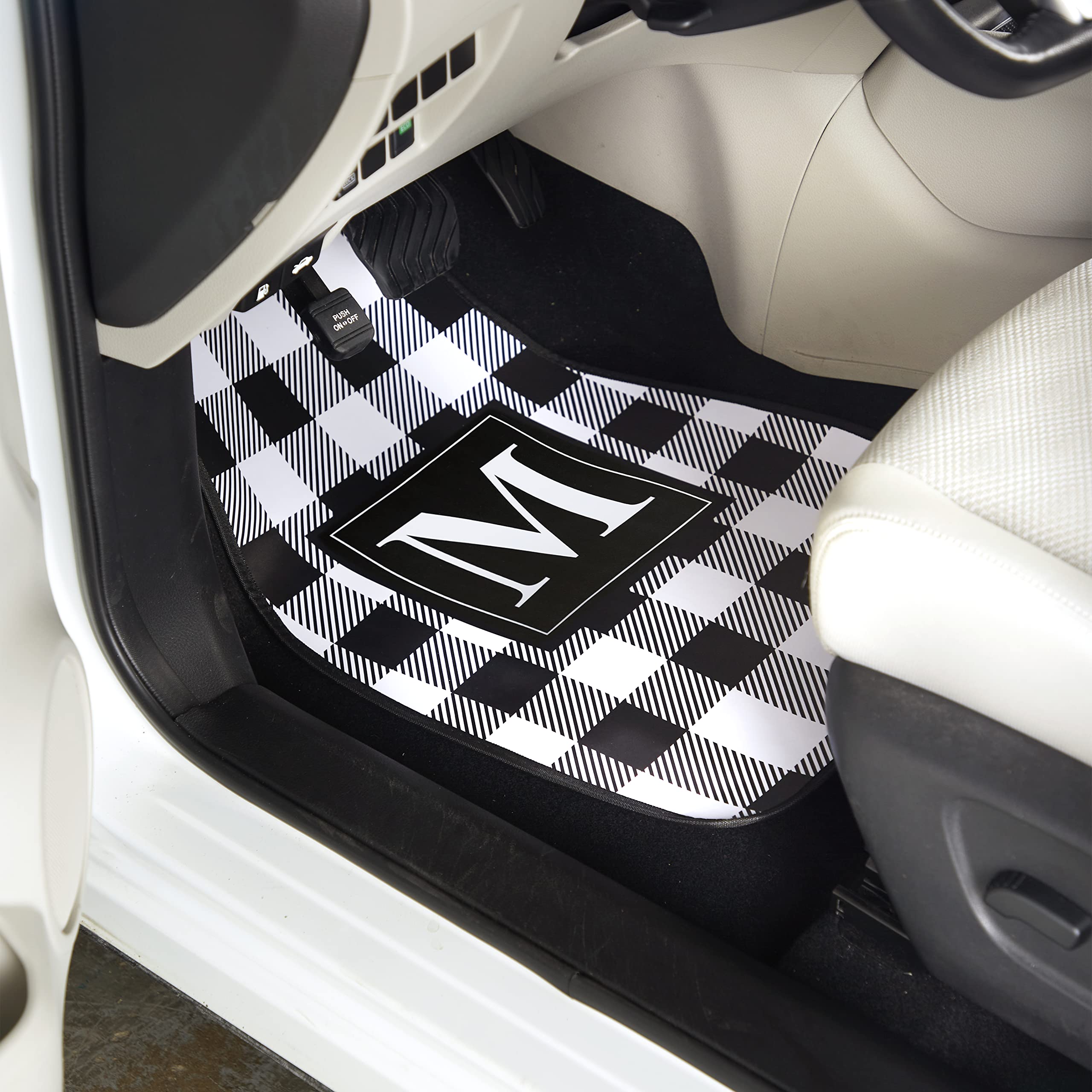 4-Pc. Monogram Plaid Car Mat Sets - M
