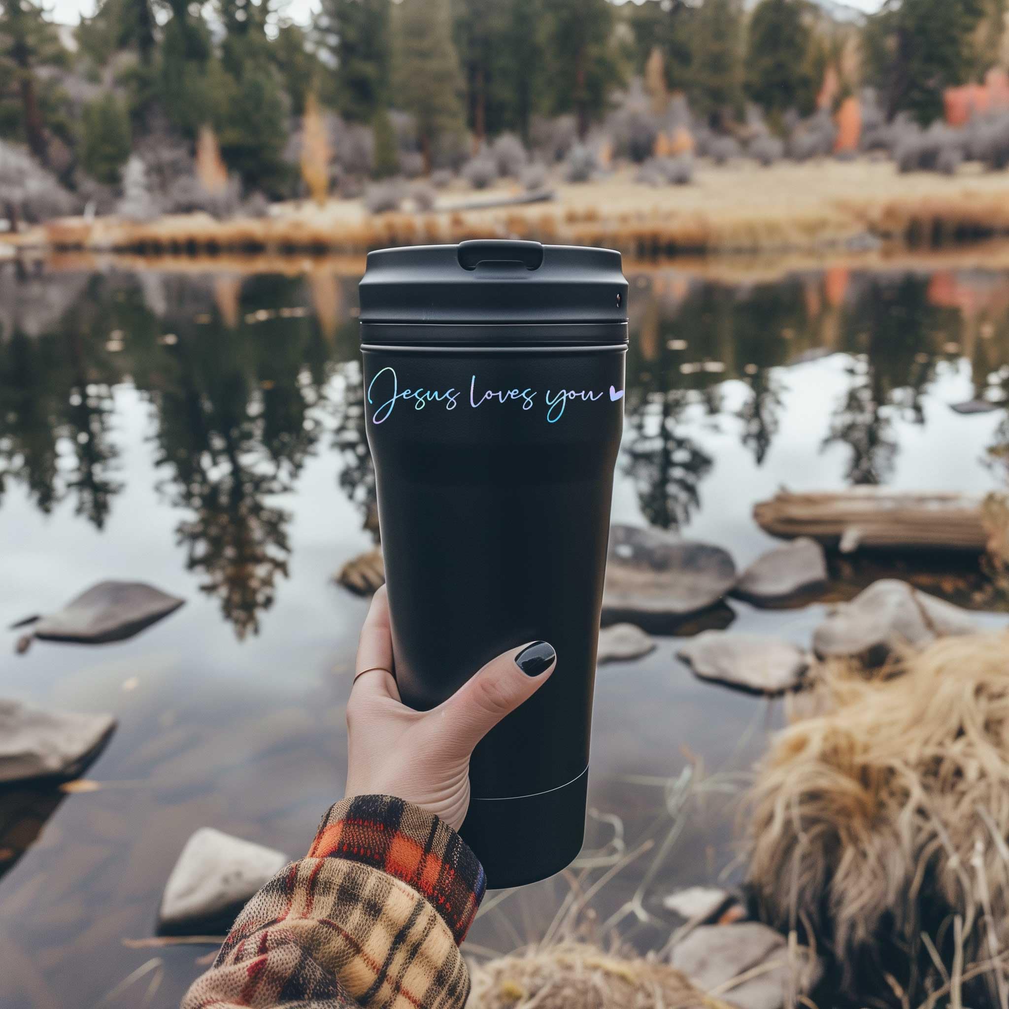 2 X Jesus Love You Rearview Mirror Decal Water Bottle Stickers Affirmation Reminder Sticker Laptop Bumper Sticker Tumbler Vinyl