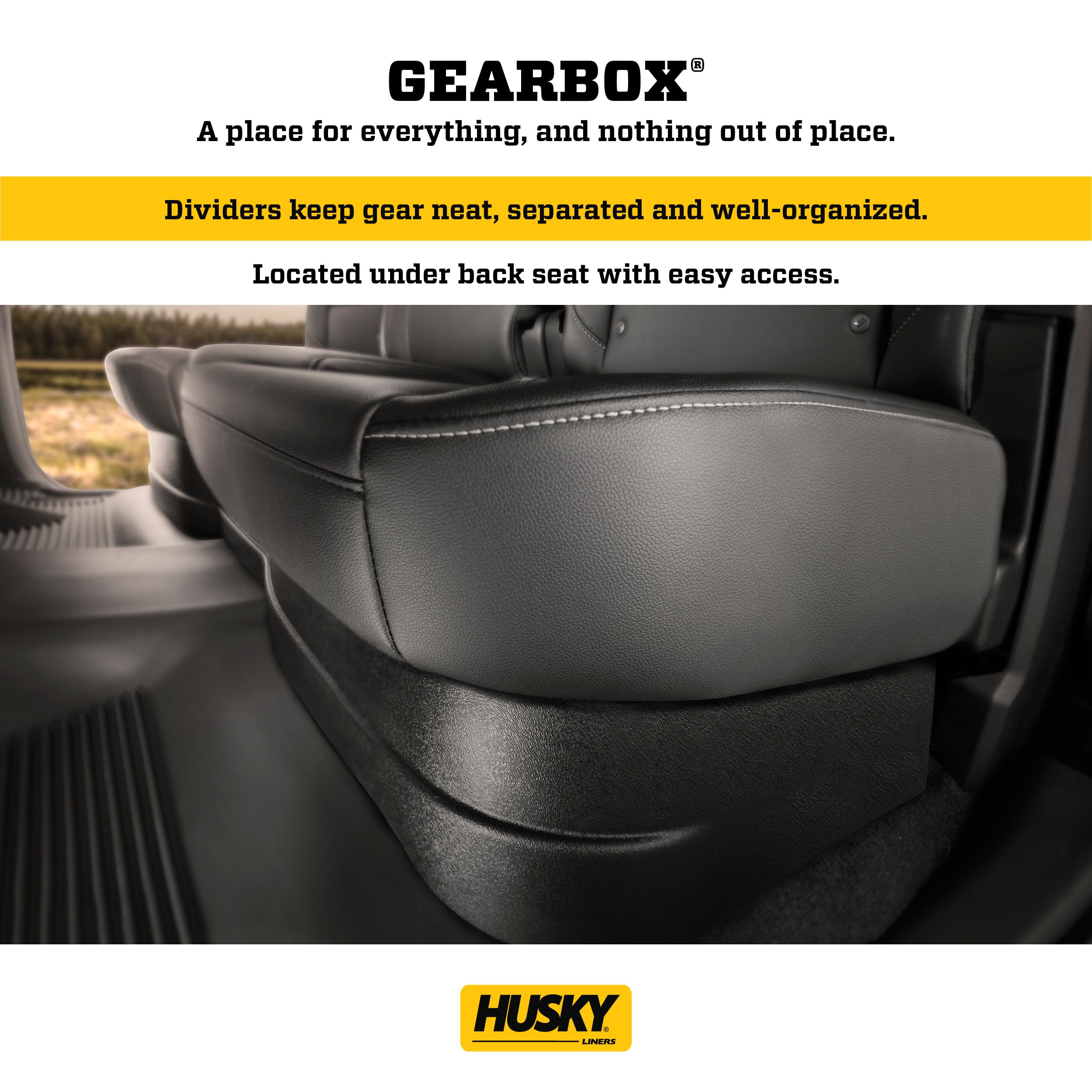 Husky Liners Gearbox - Under Seat Storage Box | Fits 2009-2024 Dodge Ram 1500 (19-24 Classic Body Only) 03-24 Ram 2500/3500 Crew Cab - Black, 1 Pc. | 09401