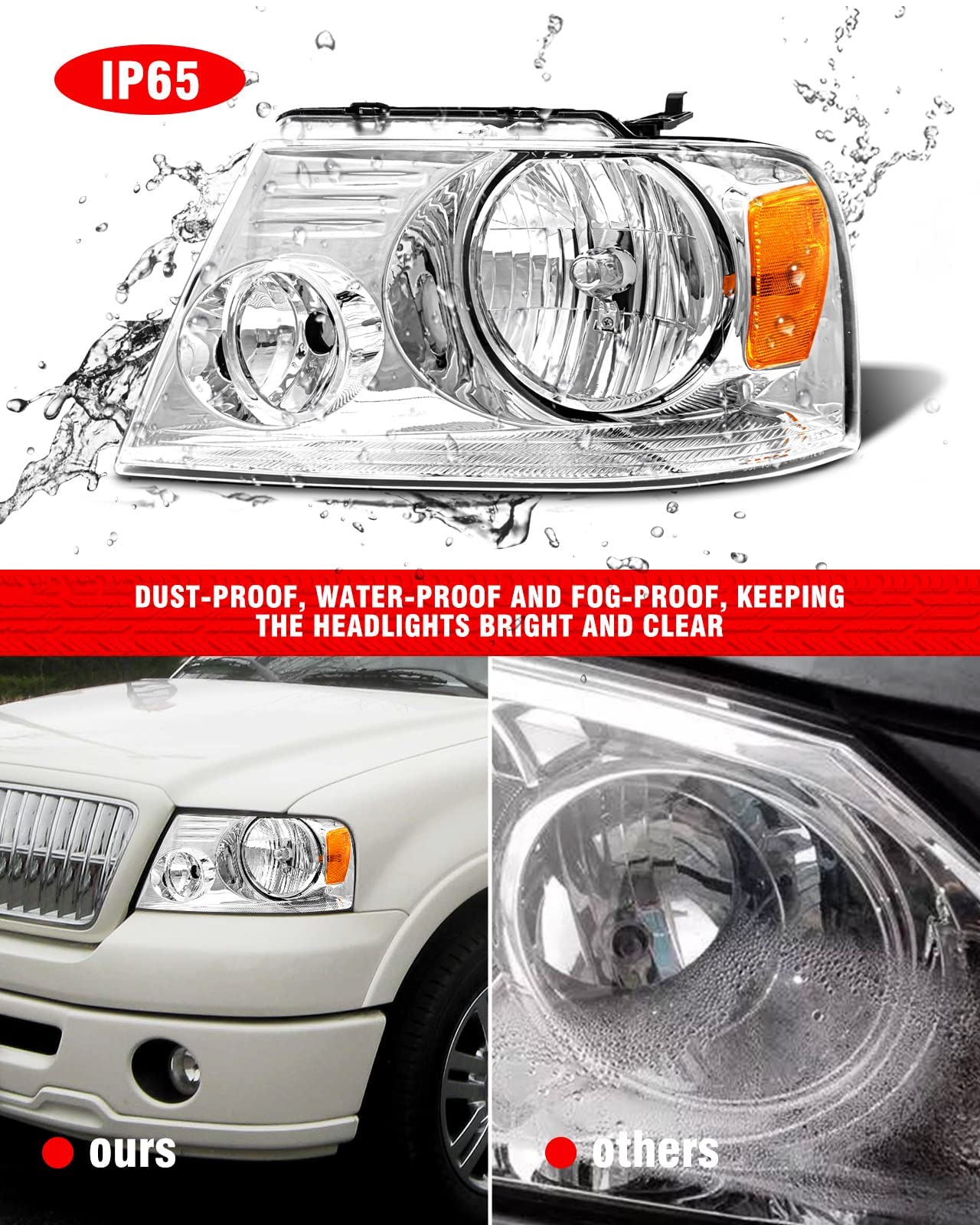 ADCARLIGHTS for 2004 2005 2006 2007 2008 F150 Headlight Assembly Compatible with 2004-2008 Ford F150 Pickup/ 2006-2008 Lincoln M