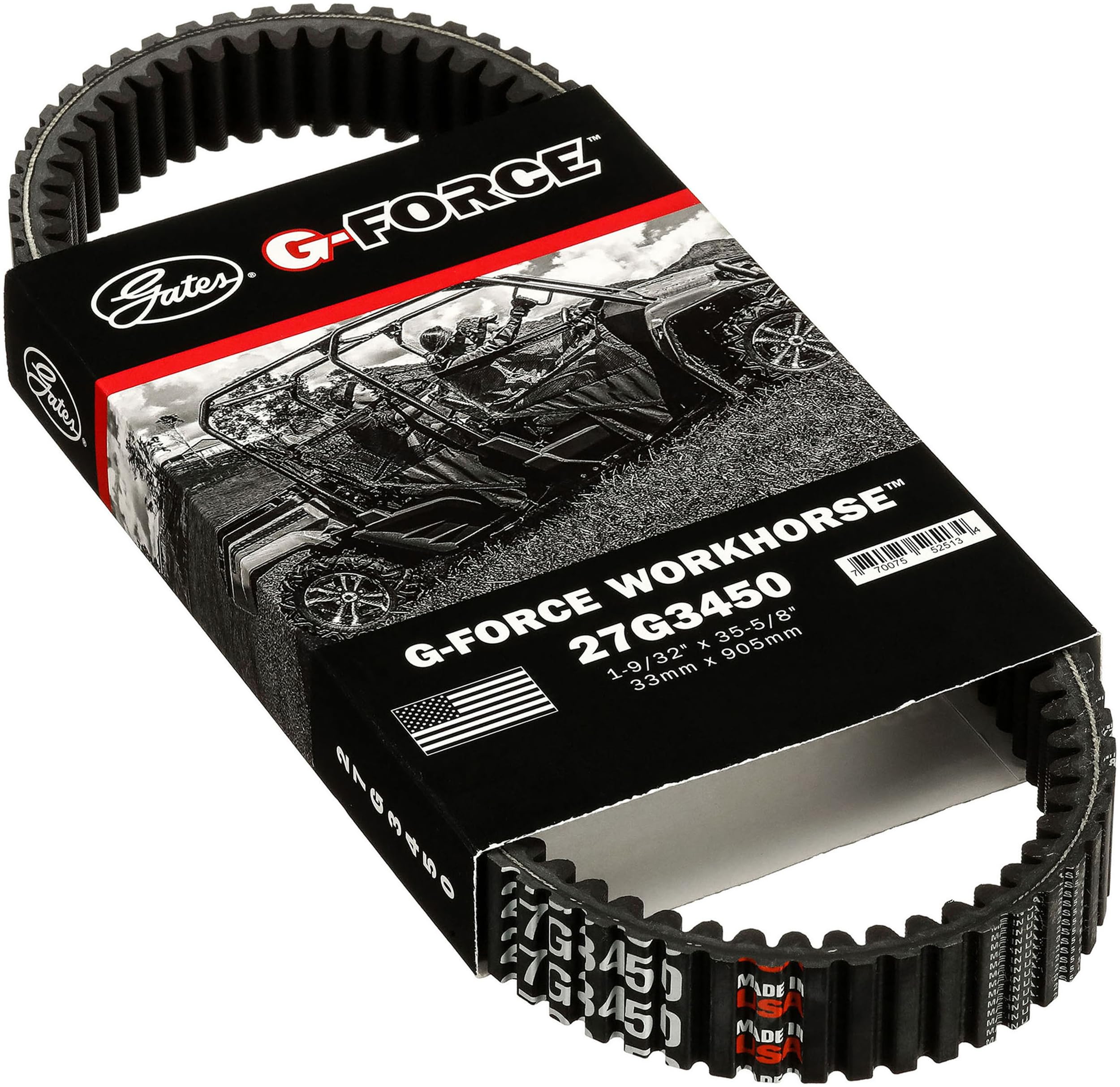 Gates 27G3450 G-Force Continuously Variable Transmission (CVT) Belt , Black