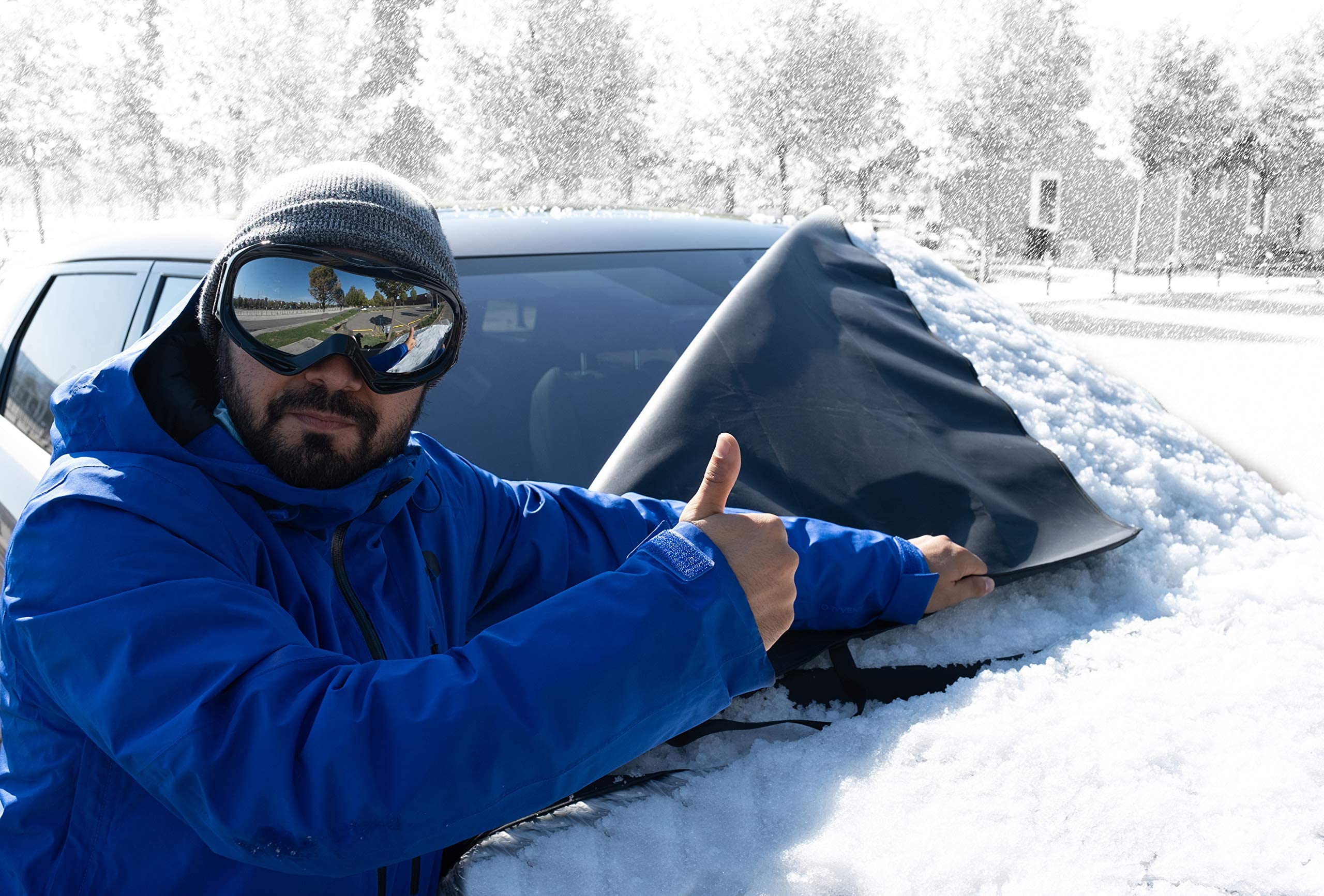 Magnelex Windshield Snow Cover For Ice, Frost & Snow Removal - Waterproof 600D Oxford Fabric For Any Weather, Fits Truck Van And