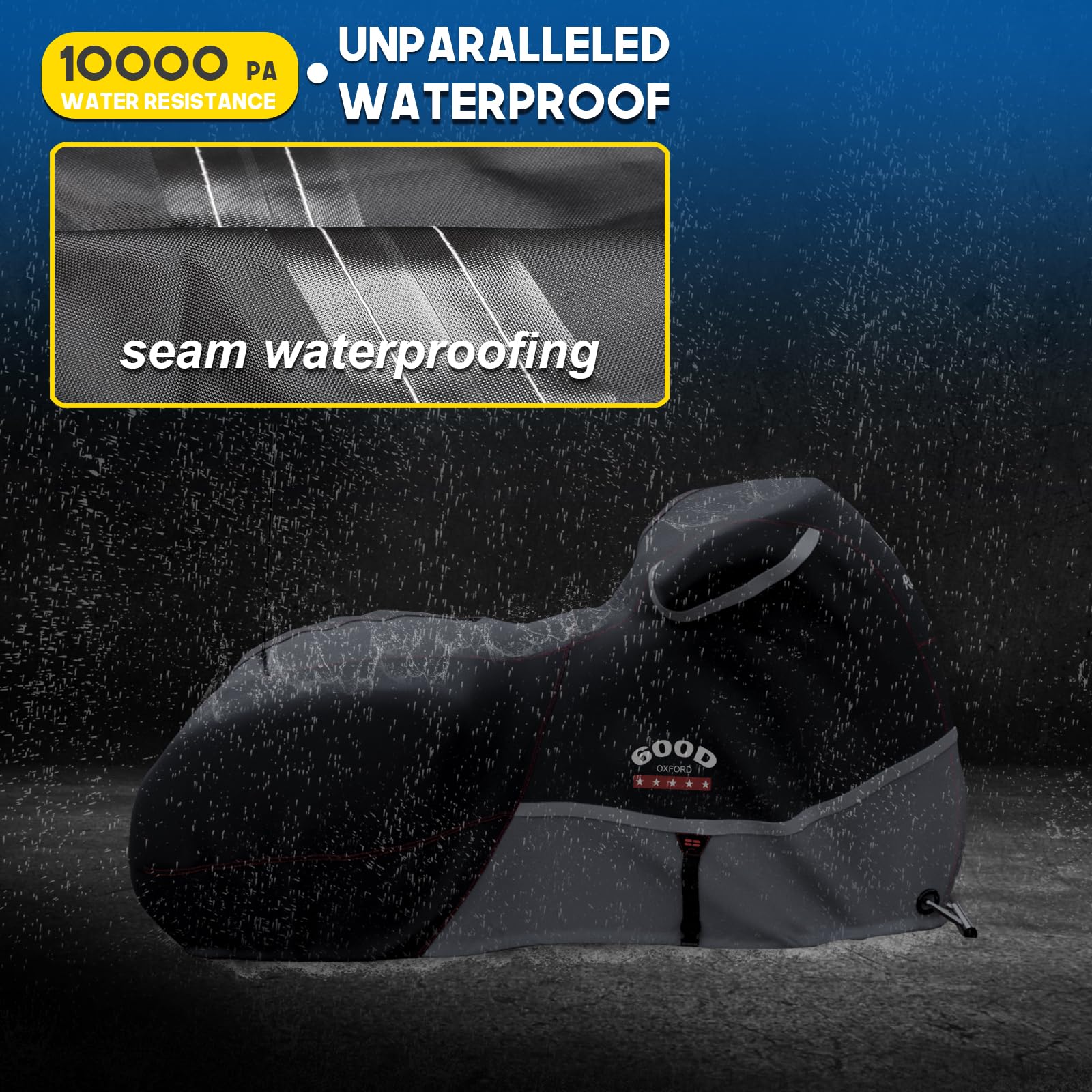 Rosefray Motorcycle Cover 600D Waterproof for Touring Models Harley Davidson Road King,Road Glide,Street Glide, Electra Glide,Lo