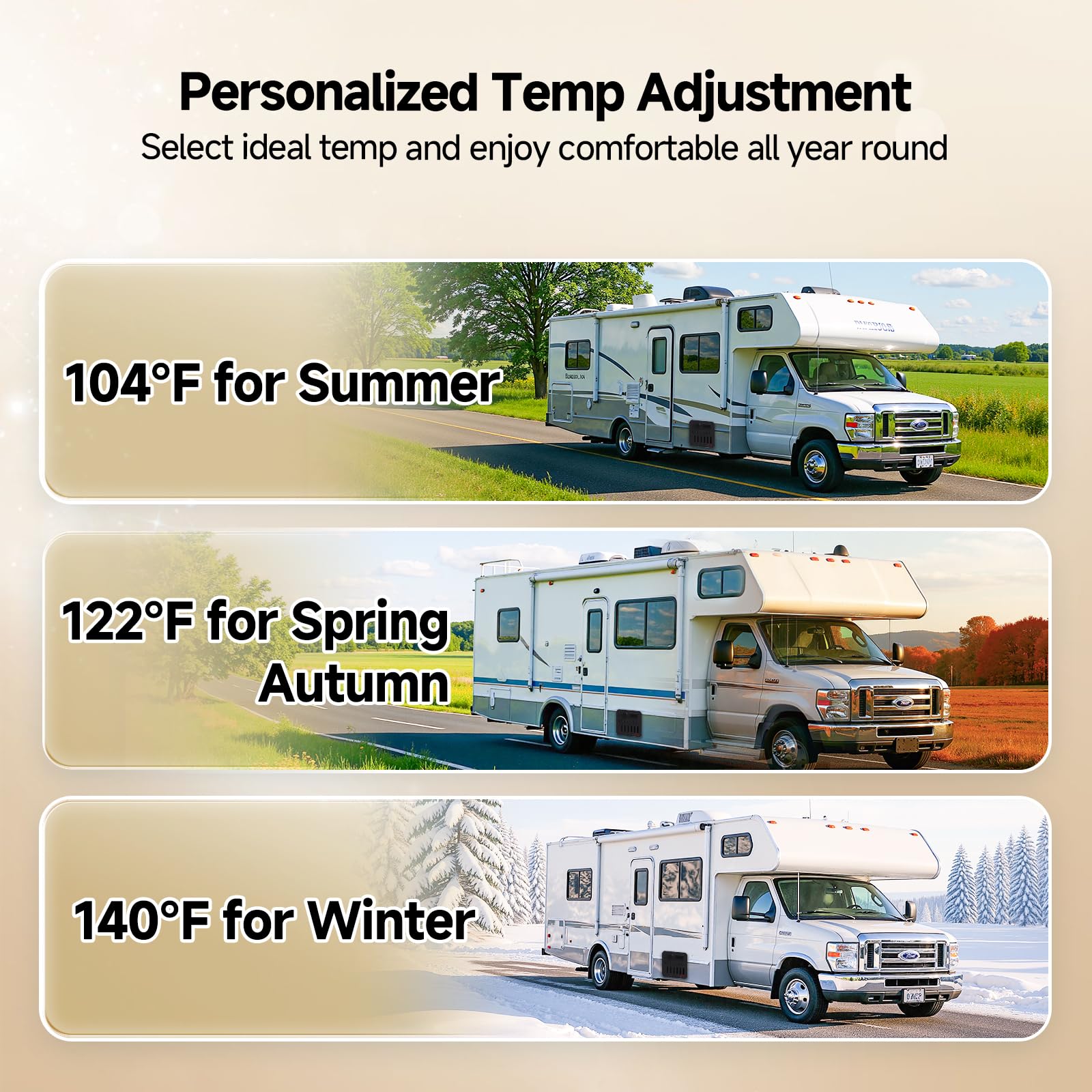 10 Gallon RV Tank Water Heater, KINGRVER HybridShower 10 - RV Gas and Electric Water Heater with Built-in Anode Rod, Porcelain L