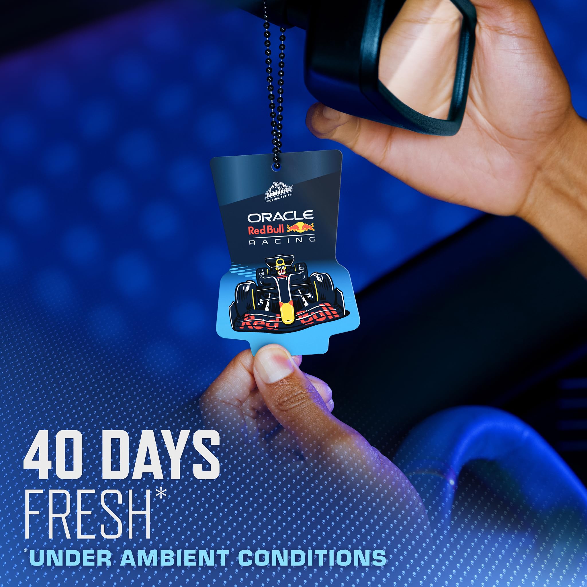 Armor All Podium Series Hanging Car Air Freshener, Logo Car, Lights Out Scent (6 Pack), Racing-Inspired Auto Air Freshener With