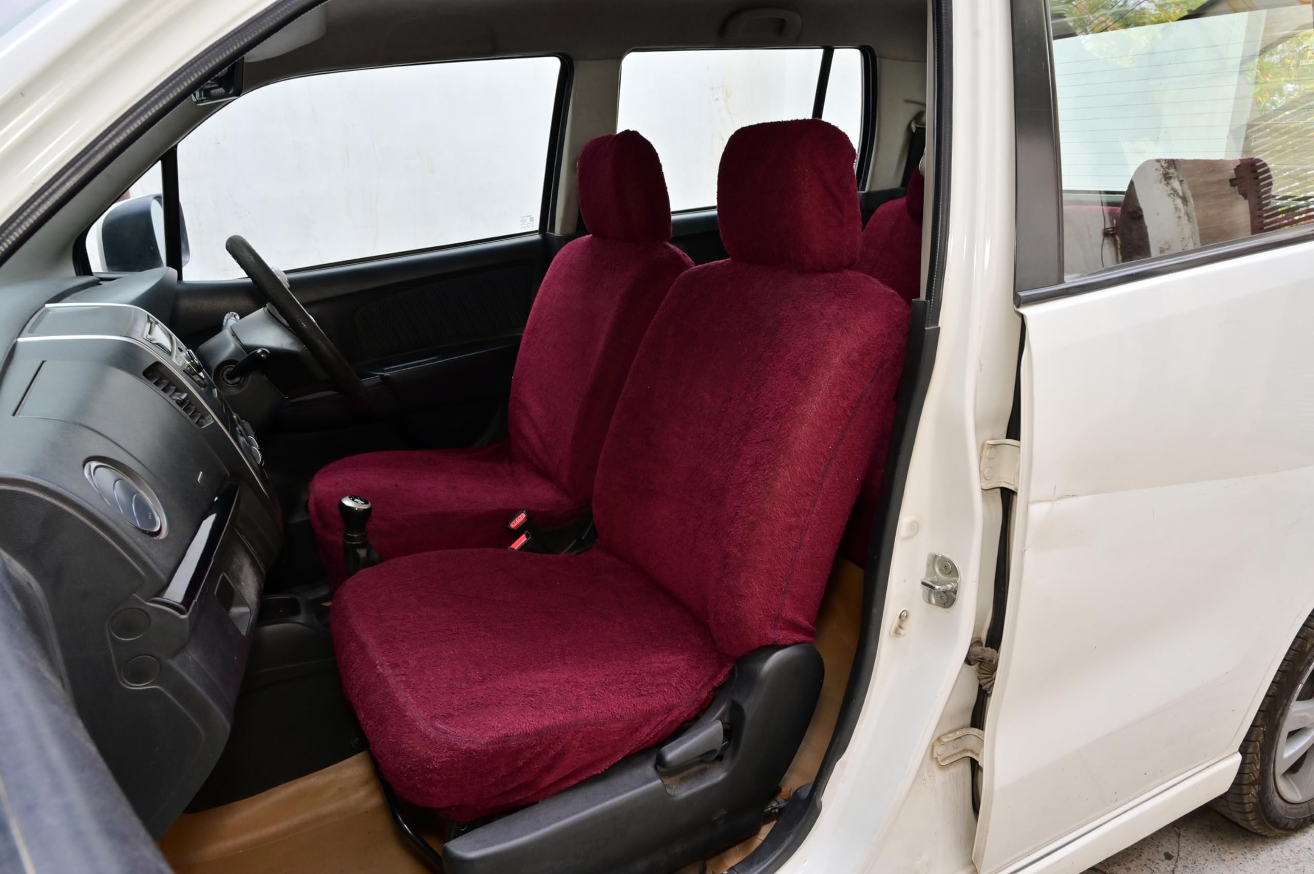 Atist Cotton Car Seat Cover for Toyota Etios (5 Seater) (All Detachable Headrest) (Maroon)