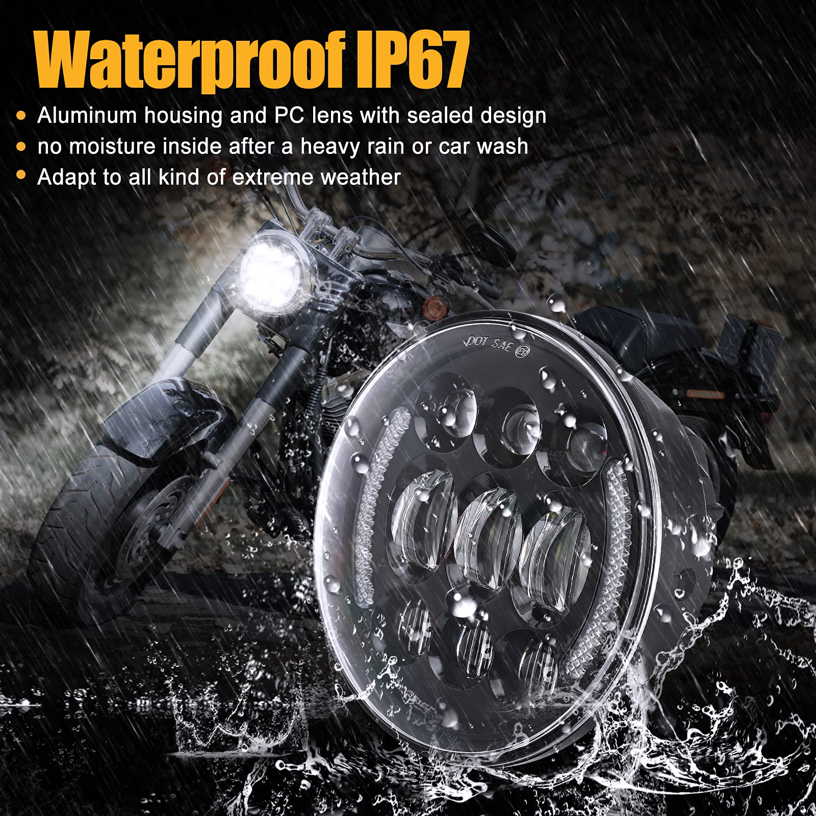 Suparee 5-3/4    5.75 Inch Led Headlight With Halo Drl Turn Signal For Dyna Street Bob Super Wide Glide Low Rider Night Rod Trai