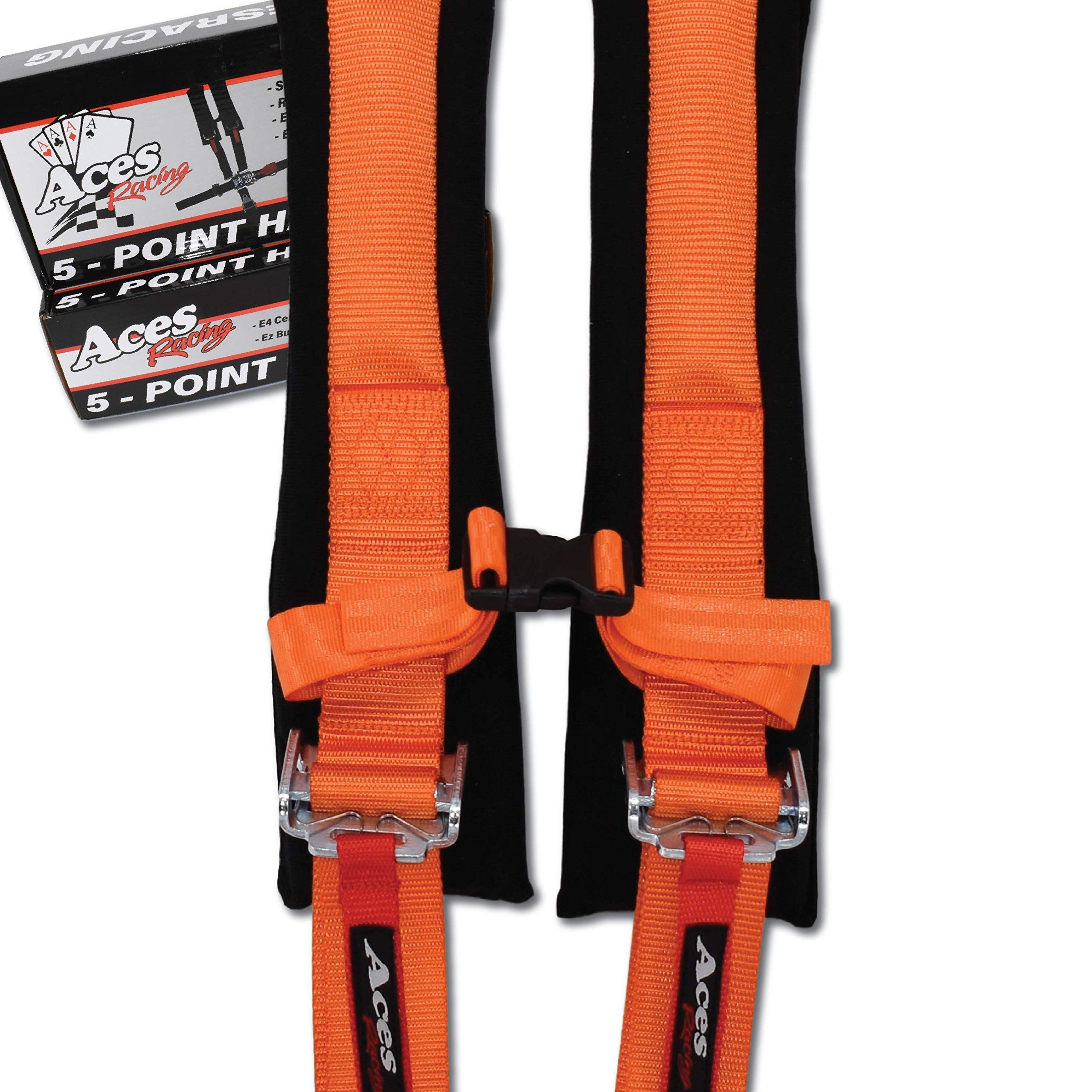 Aces Racing 5 Point Harness With 2 Inch Padding (Orange)