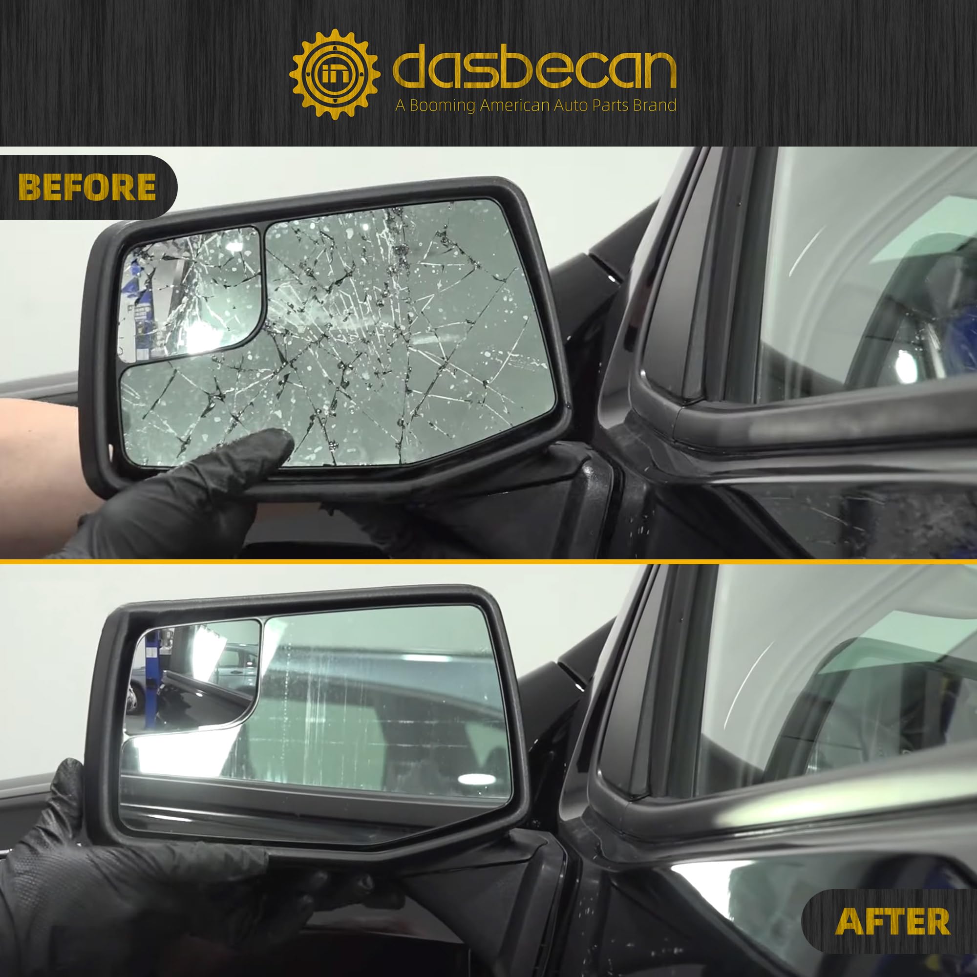 Dasbecan Passenger Side Mirror Compatible with 2019-2024 Chevy Silverado 1500 Right Mirror with Power Heated/Temp Sensor/Manual