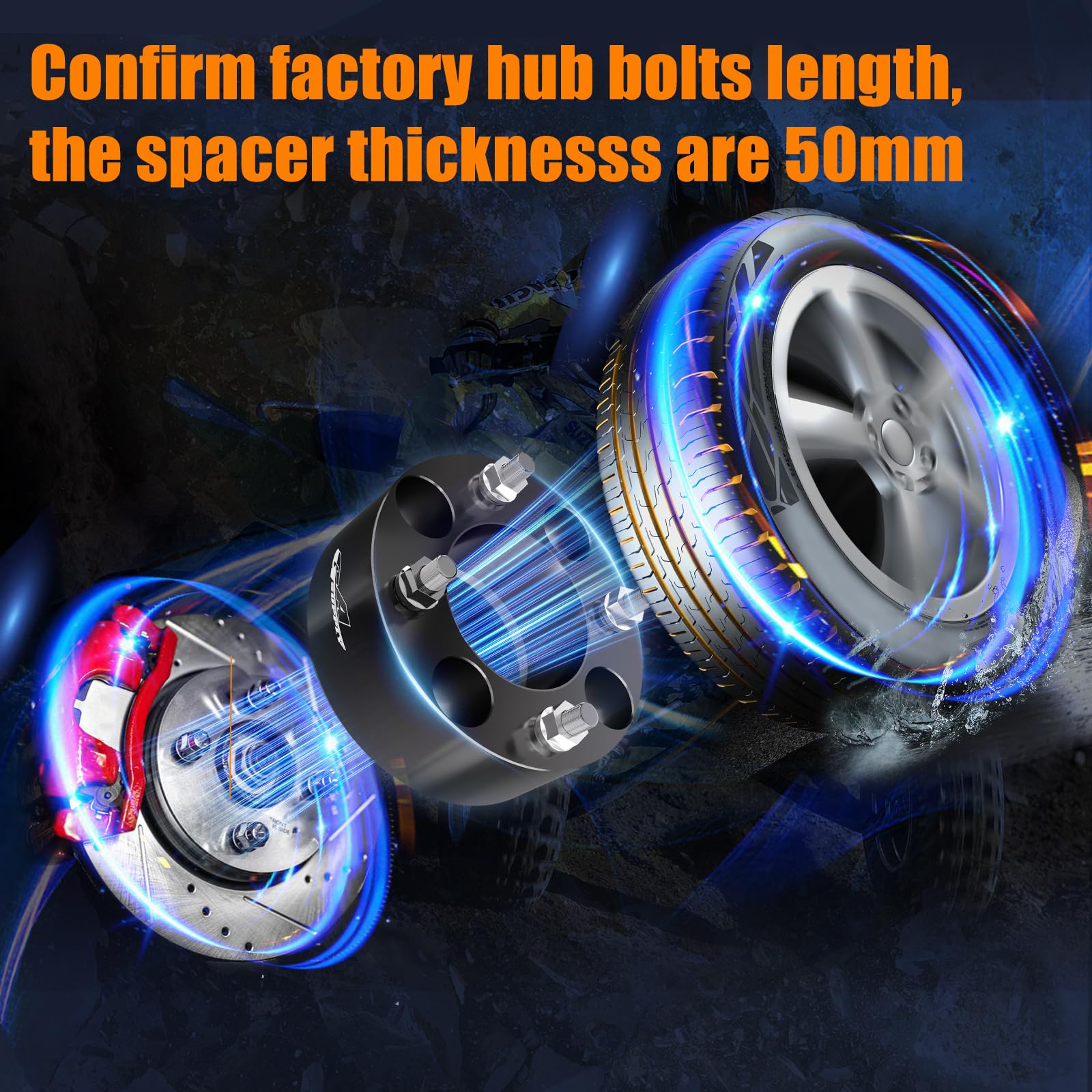 Gasupply Atv Wheel Spacers 4X110, Compatible With Cfmoto, Segway, Yamaha, 2'' 50Mm Wheel Spacer Adapters Black 74Mm Hub Bore Wit