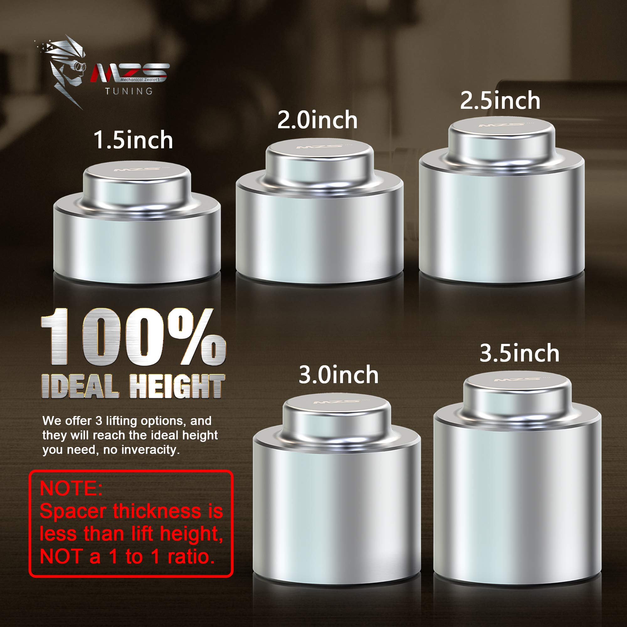 MZS Leveling Kit 2' Rear Lift Coil Spring Spacers Compatible with 2009-2025 Ram 1500/2000-2020 Tahoe/2000-2020 Suburban Yukon 1500/2002-2013 Avalanche 1500 2WD 4WD