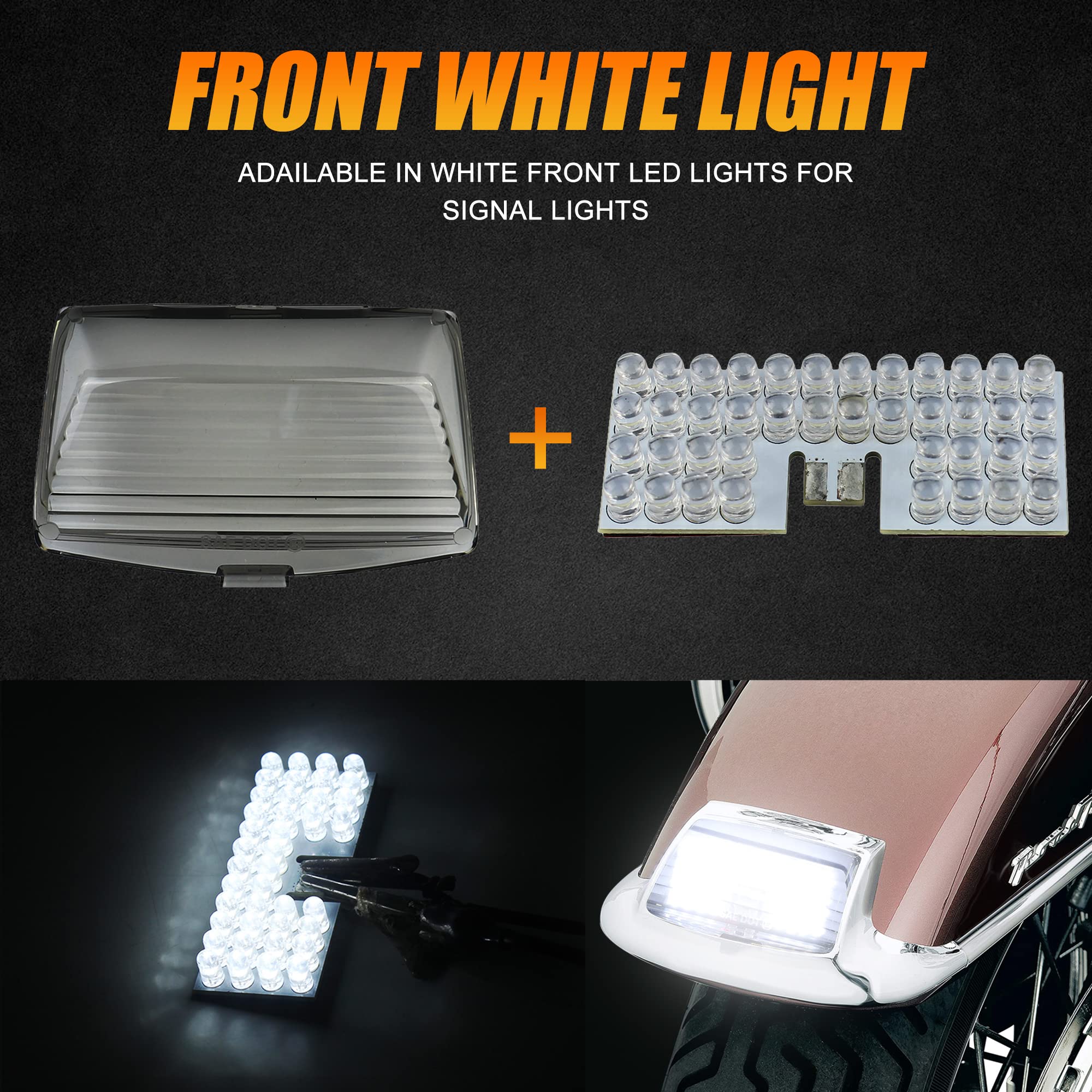 Akmties Fender Tip Led Brake Light For Electra Glide Classic Electra Glide Touring Tour Ultra Limited Flhtc Road King (Red+White)