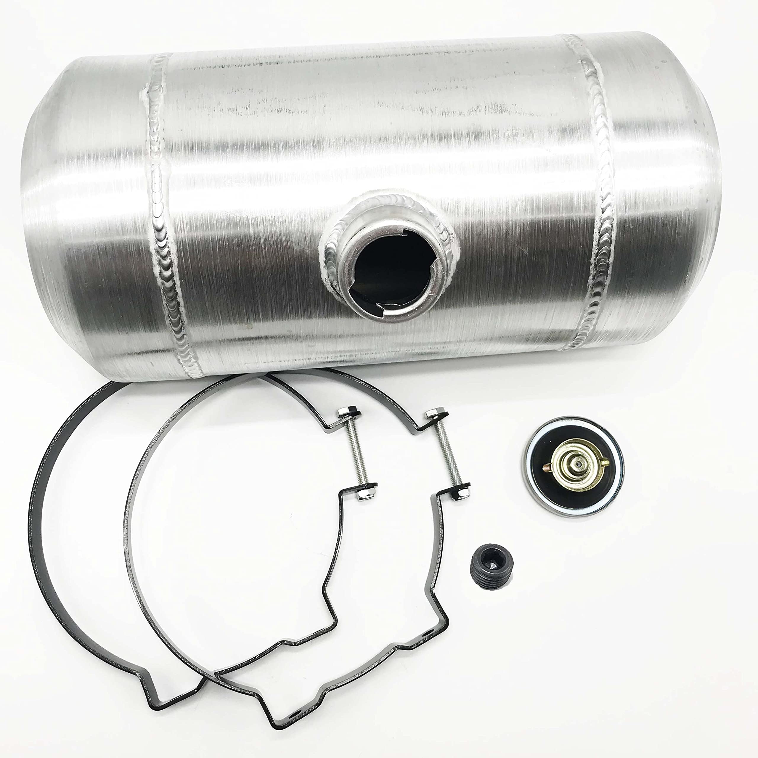 Jsd Auto Parts 3.25 Gallons Aluminum Gas Tank / Fuel Tank 8 X16 Inch Spun Center Fill 3/8 Npt Outlet