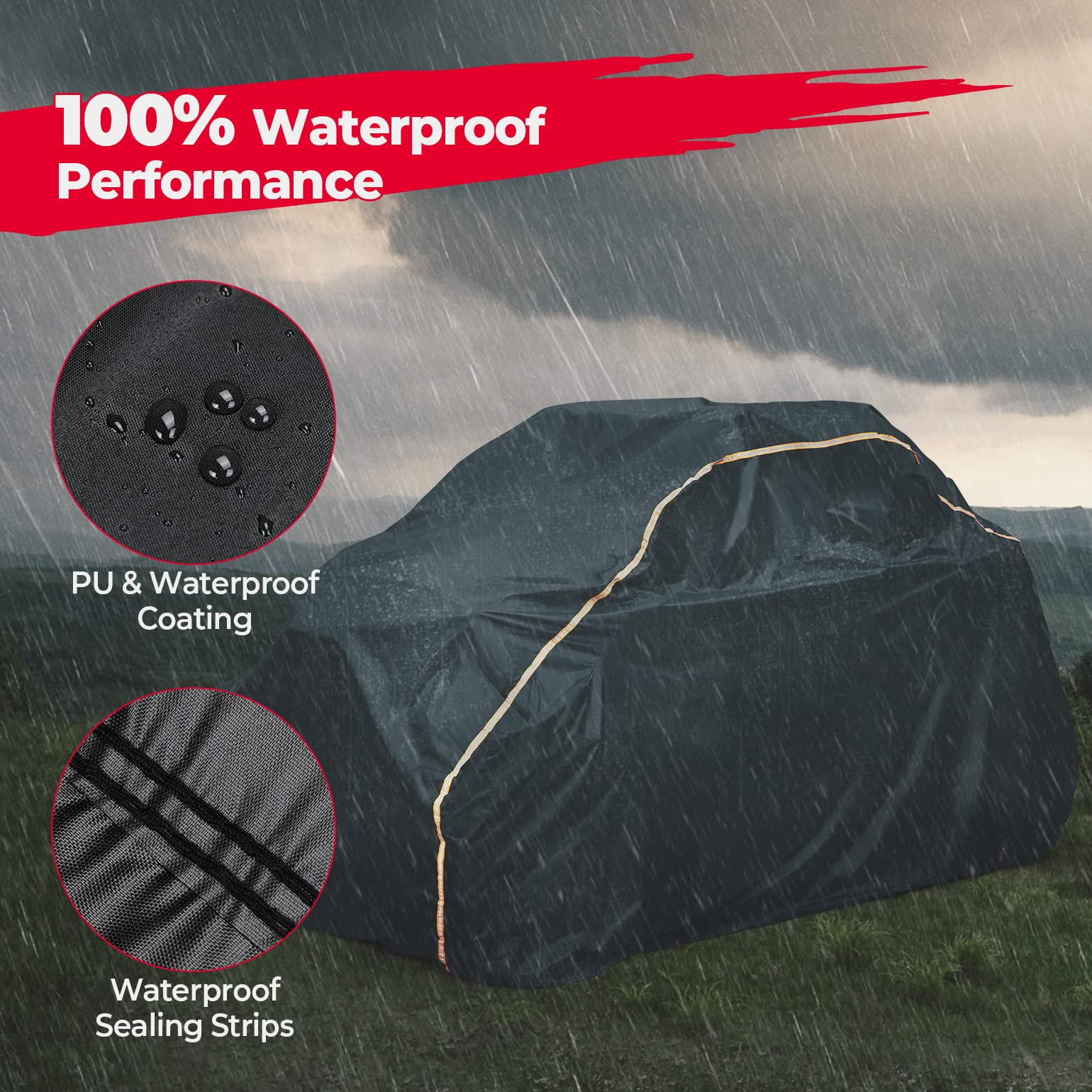 Kemimoto X3 Cover 2 Seater, Waterproof Oxford Cloth Long Lasting Keep Clean Cab Enclosure Utv Cover, 134''  73''  60'' Medium, C