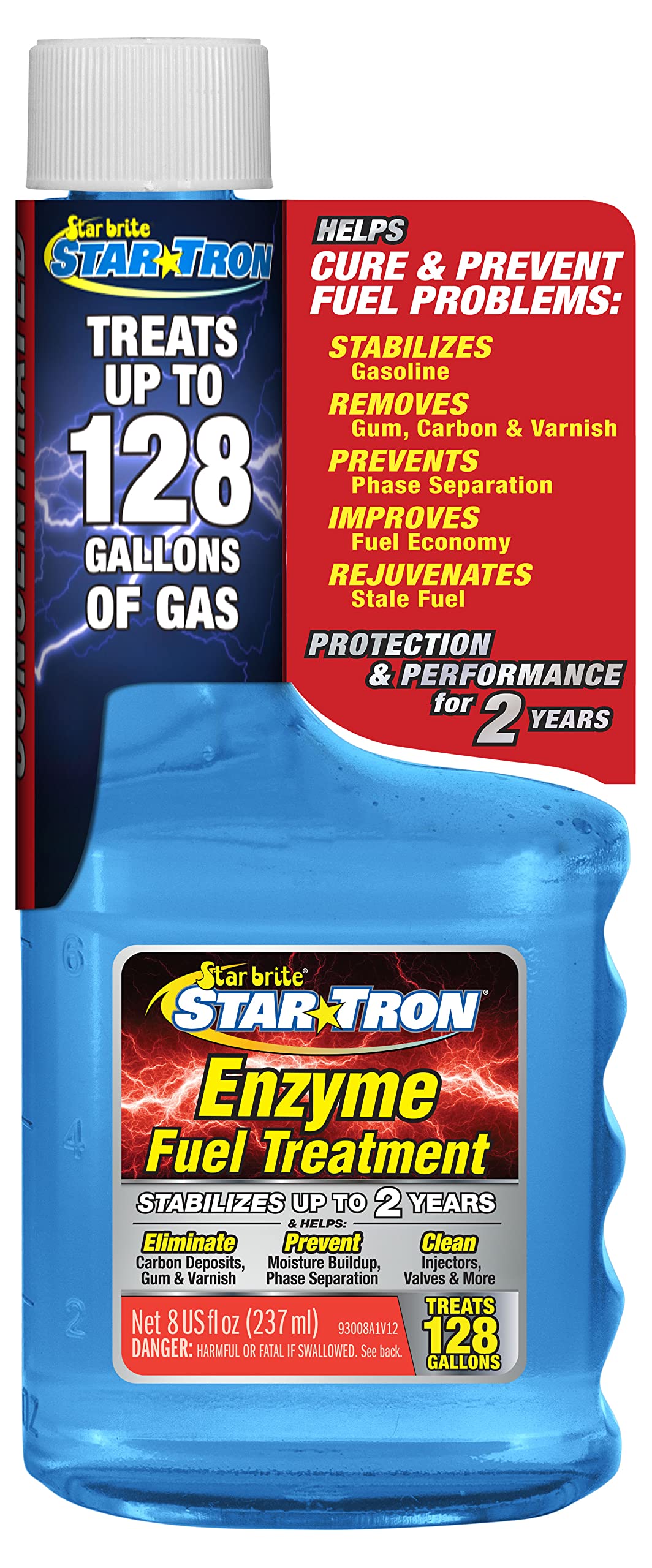 STAR BRITE Star Tron Enzyme Fuel Treatment - Concentrated Formula 8 Ounce - Treats 128 Gallons - Fuel Stabilizer & Treatment, Ga