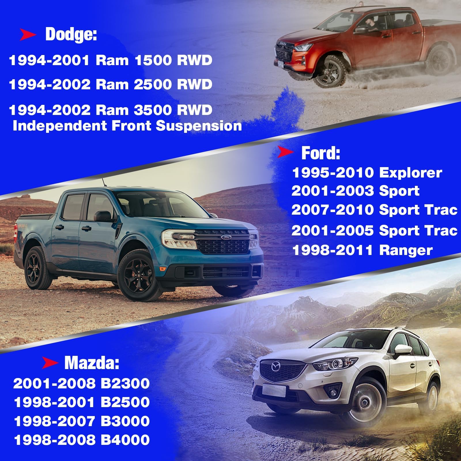 Ksp Sway Bar Stabilizer Link Compatible With Ranger Explorer Sports, Front Suspension Sway Bar End Link For Ram 1500 2500 3500,