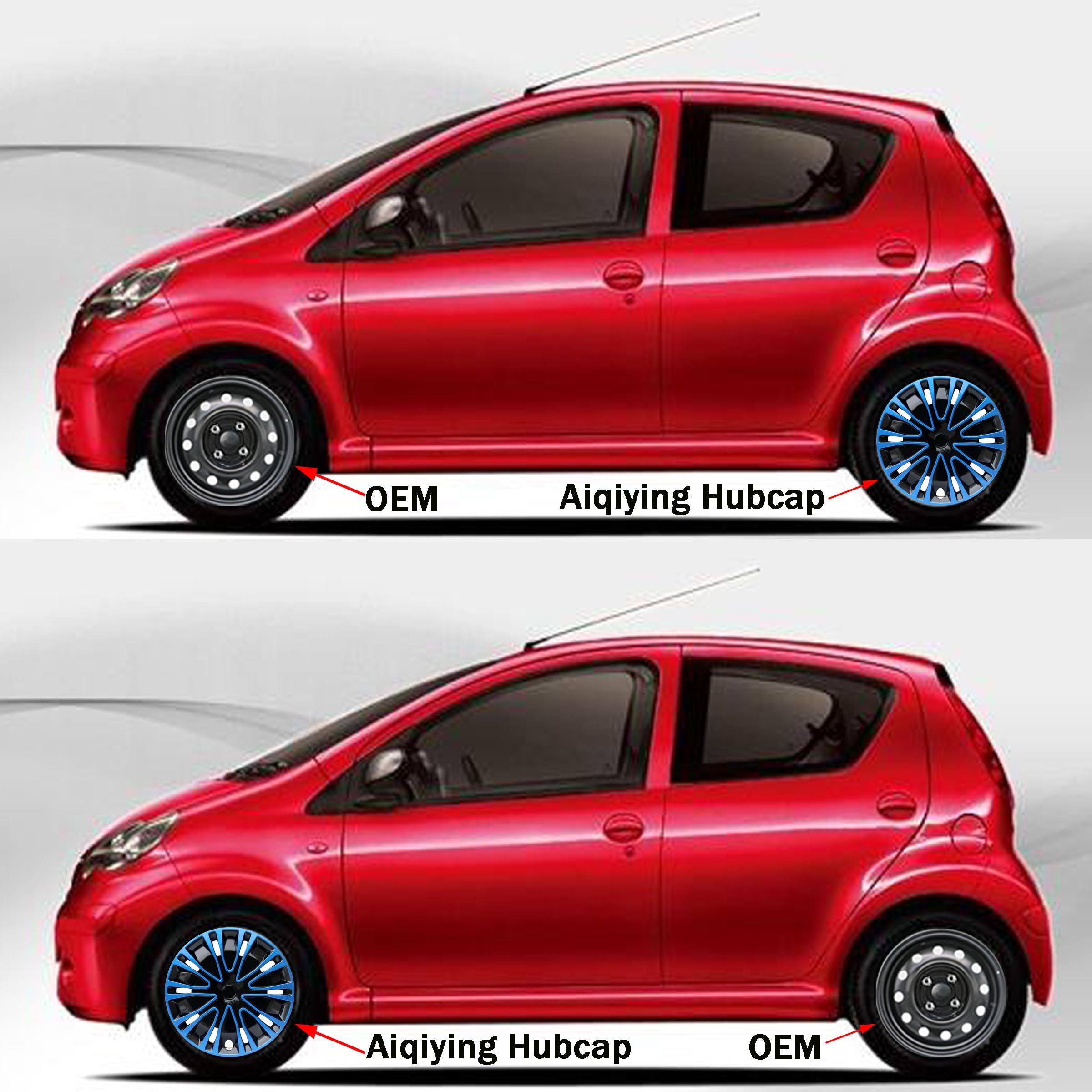 Hubcap Wheel Cover Replacement R14 Hub Caps Universal Wheel Rim Cover Abs Material Exterior Accessories For Car Truck Suv -Set O