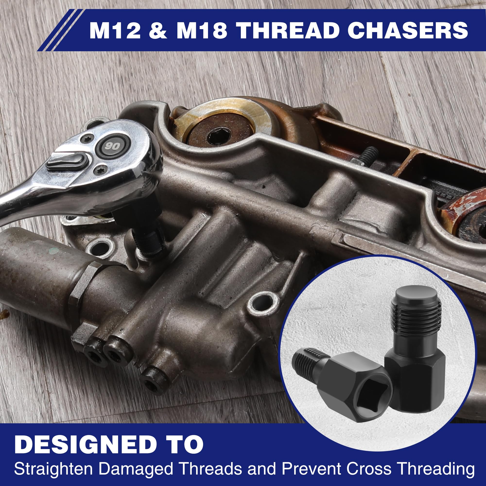 Workpro 6Pcs O2 Oxygen Sensor Socket, Automotive 3/8'' 1/2'' Drive X 1-1/16'' 7/8'' 27Mm 22Mm O2 Sensor Socket Removal Tool And