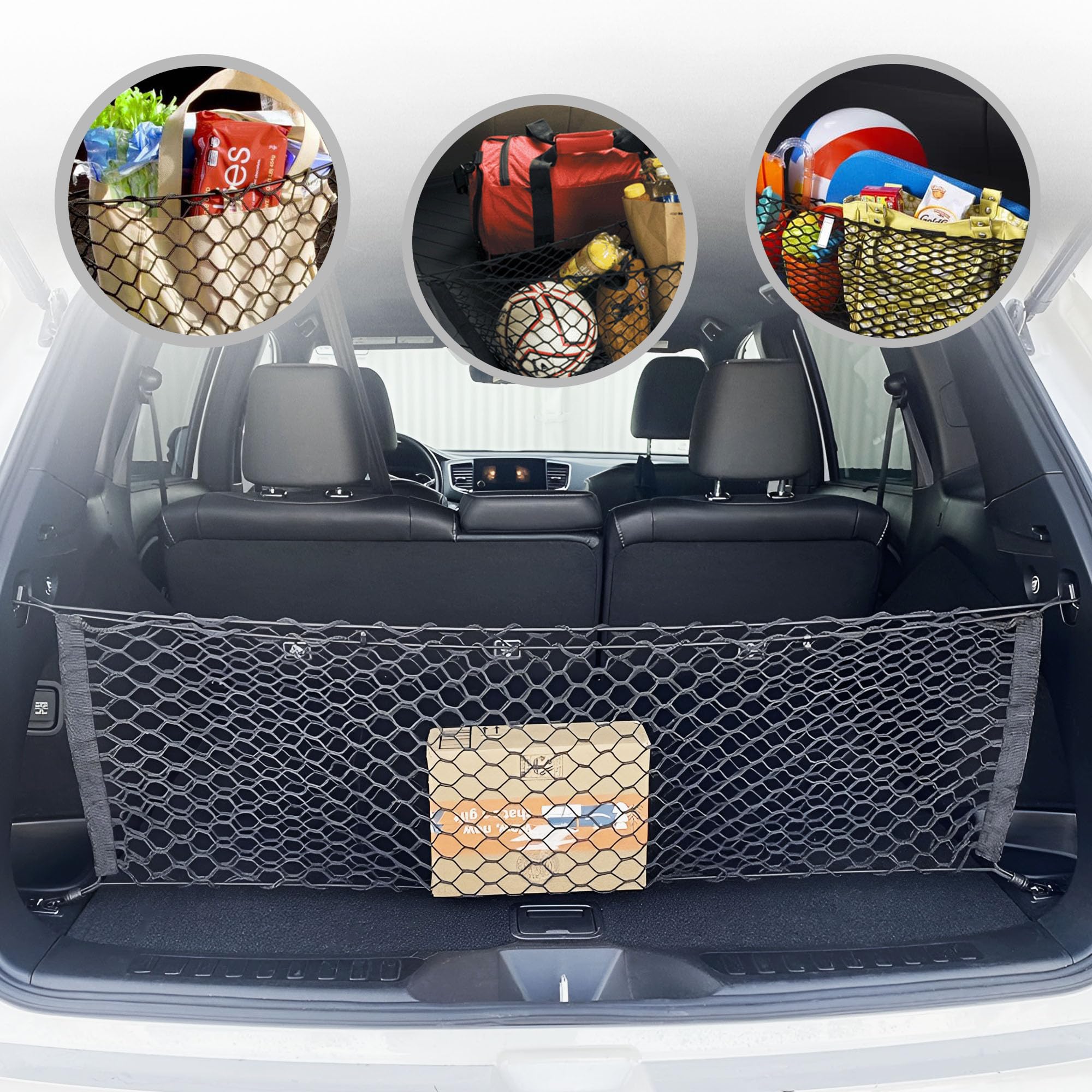 Envelope Style Automotive Elastic Trunk Mesh Cargo Net For Honda Passport Ex L Elite 2019-2024 - Premium Trunk Organizers And St