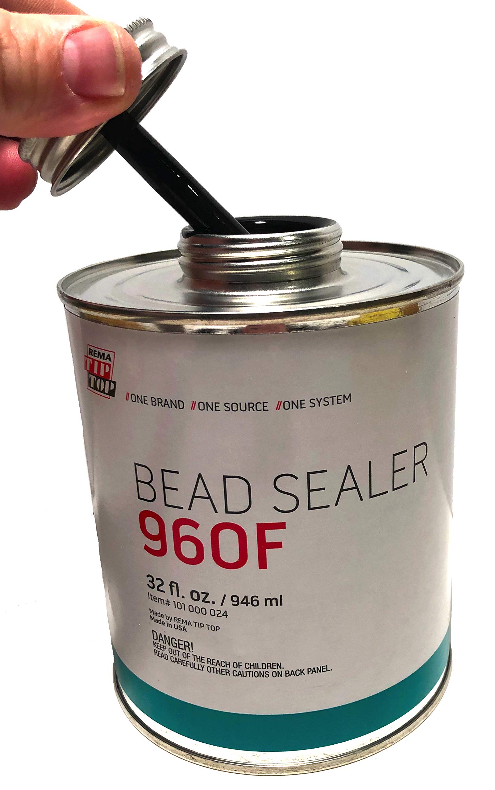 Rema Tip Top 960F Tire Bead Sealer Can With Brush Top - (32 Fl. Oz. / 946 Ml)