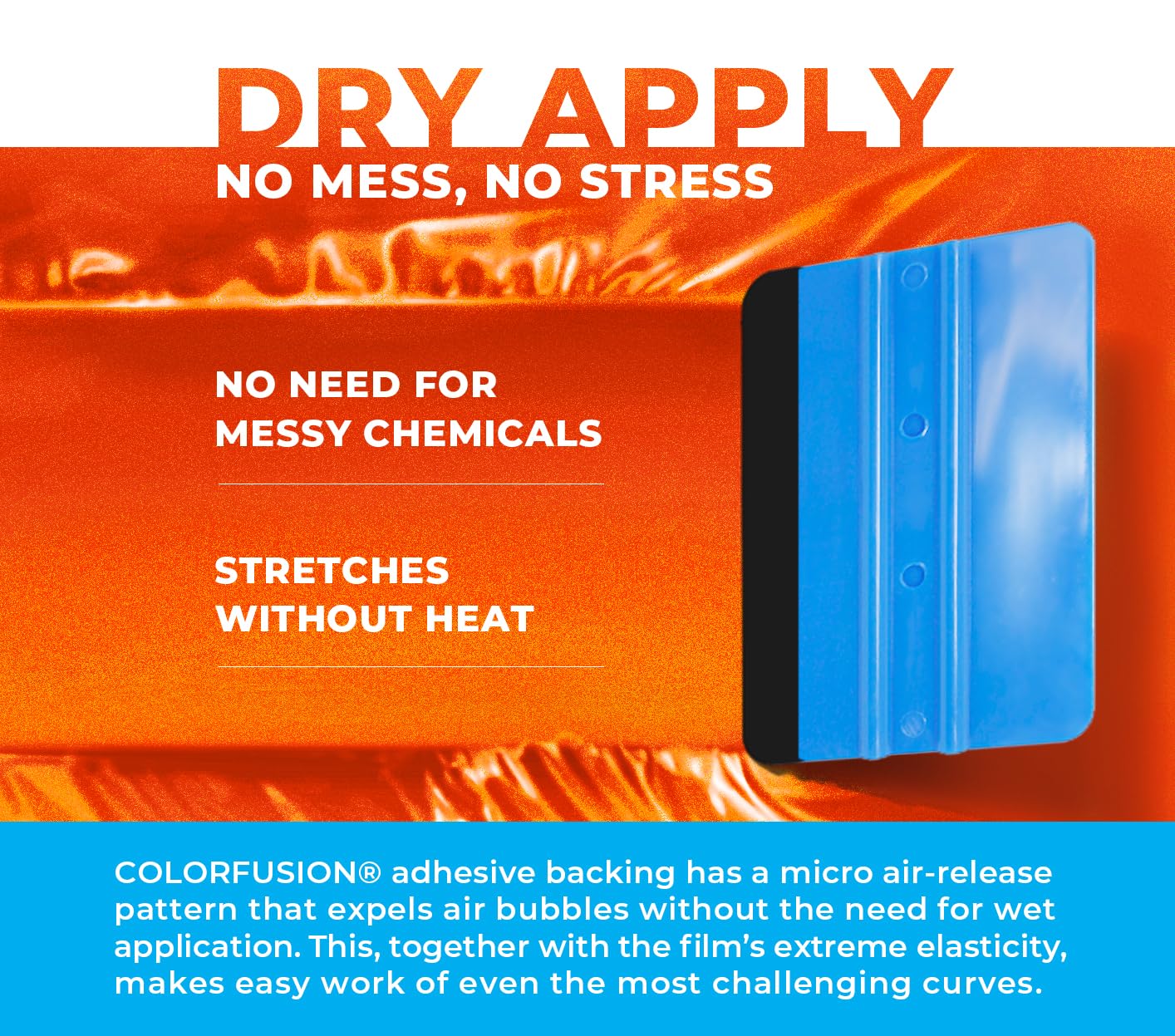 Colorfusion Ppf By Vvivid, Gloss Flame Orange Dry Apply Ppf Vinyl Car Wrap Roll 1.3Ft X 5Ft