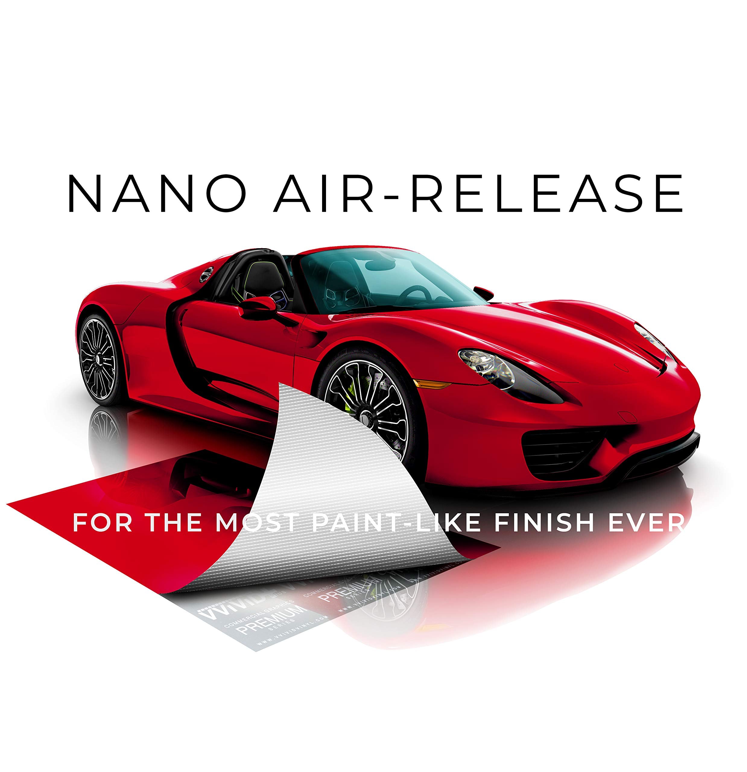 Vvivid+ Ultra Gloss Metallic Candy Red Vinyl Car Wrap Premium Paint Replacement Film Roll With Nano Air Release Technology (10Ft