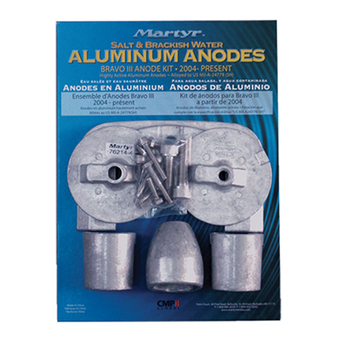 Martyr Cmbravo3Kita Aluminum Anode Kit For Mercury Bravo Iii