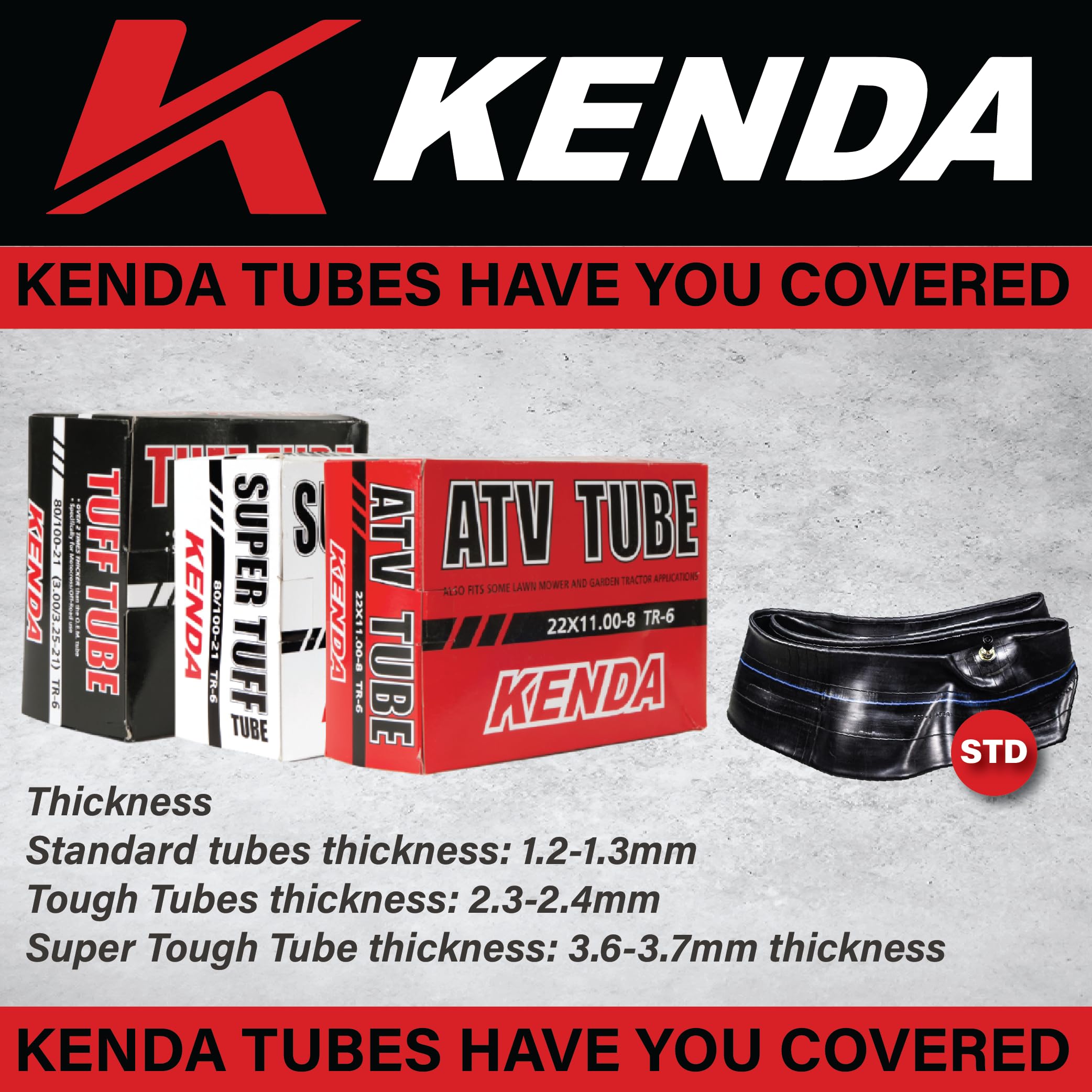 Kenda Bearclaw EX K573 ATV/UTV Front Tire 21x7-10 with TR-6 Inner Tube - All Terrain Performance, Side by Side Ready