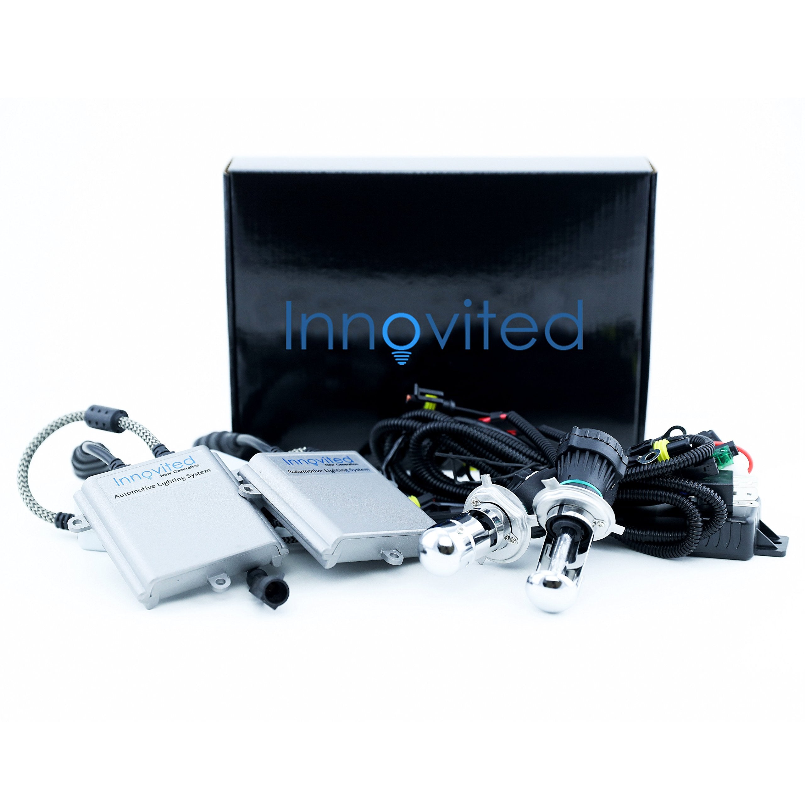 Innovited H4-3 9003 8000K Bi xenon HI/LO Xenon Bulb x 1 pair bundle with 2 x 55W Performance AC Digital Ballast (Ice Blue)