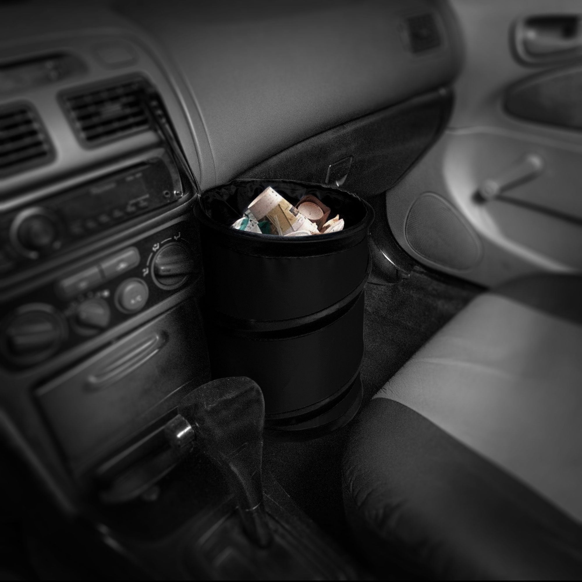 Fh Group Automotive Waterproof Portable Collapsible Small Trash Can Garbage Container Fits Most Cars,Polyethylene, Suvs, And Tru