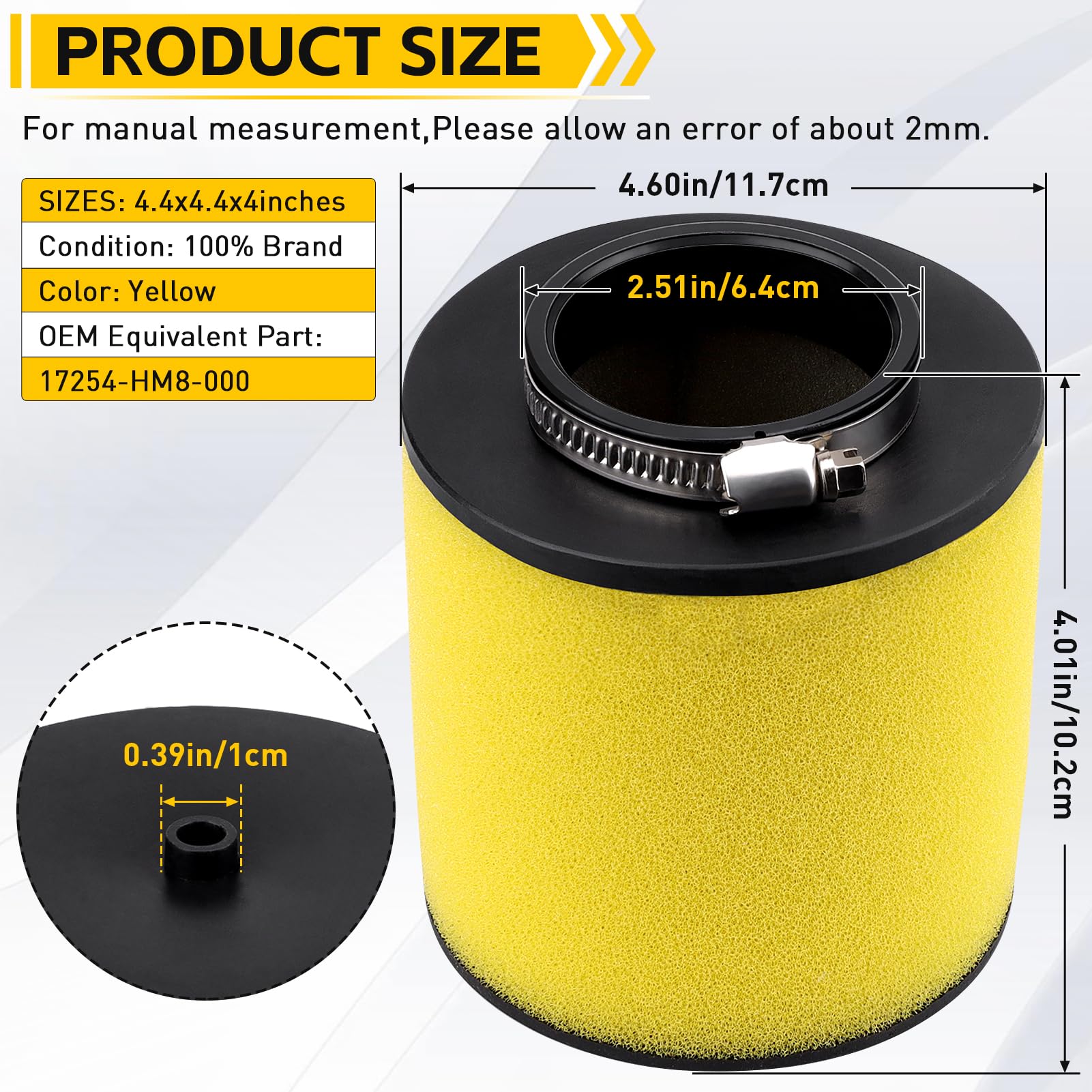 Trx 250 Air Filter Replacement For Honda Recon 250 Trx250 Trx250Te Trx250Tm Atv Sportrax 250 Trx250Ex Trx250X Recon 250 17254-Hm8-000