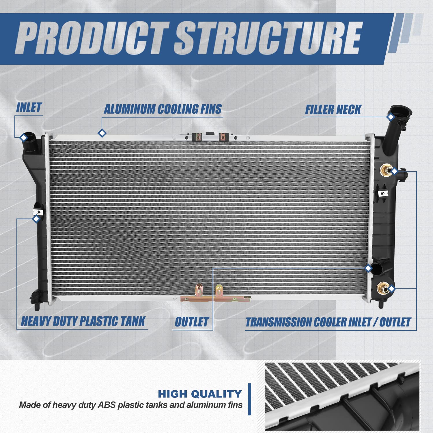 Auto Dynasty Radiator Compatible With 94-00 Chevy Lumina Monte Carlo Oldsmobile Cutlass Supreme Pontiac Grand Prix 3.1L 3.4L 3.8